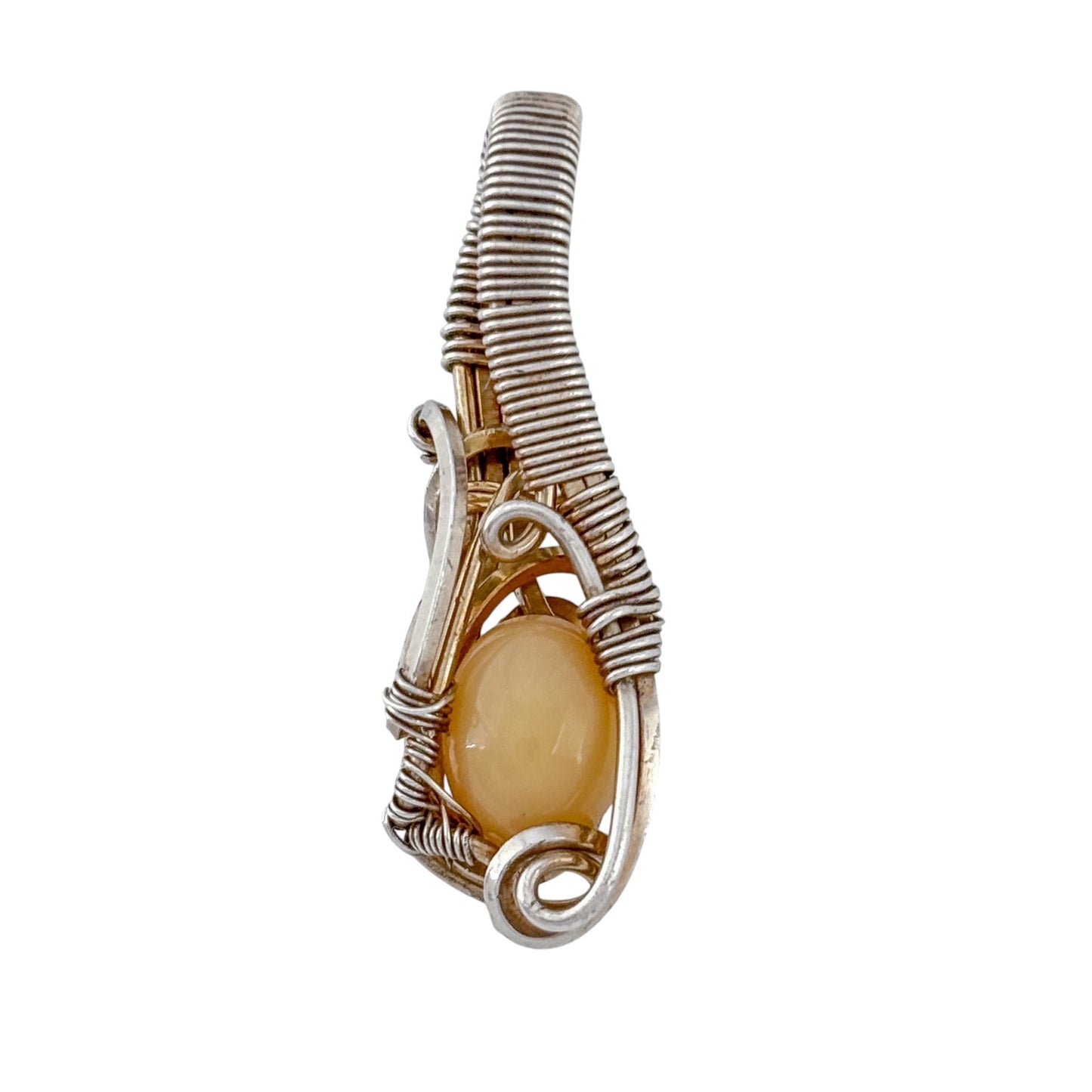 Vintage Sterling Silver Wire Wrap Opal Pendant