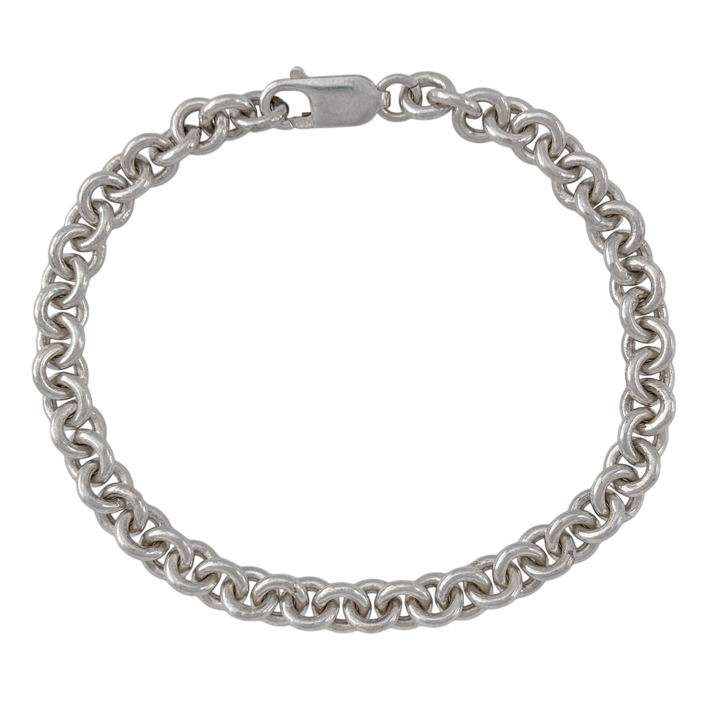 Vintage Sterling Silver 925 Heavy 15.3 gram Round Link Bracelet 7"