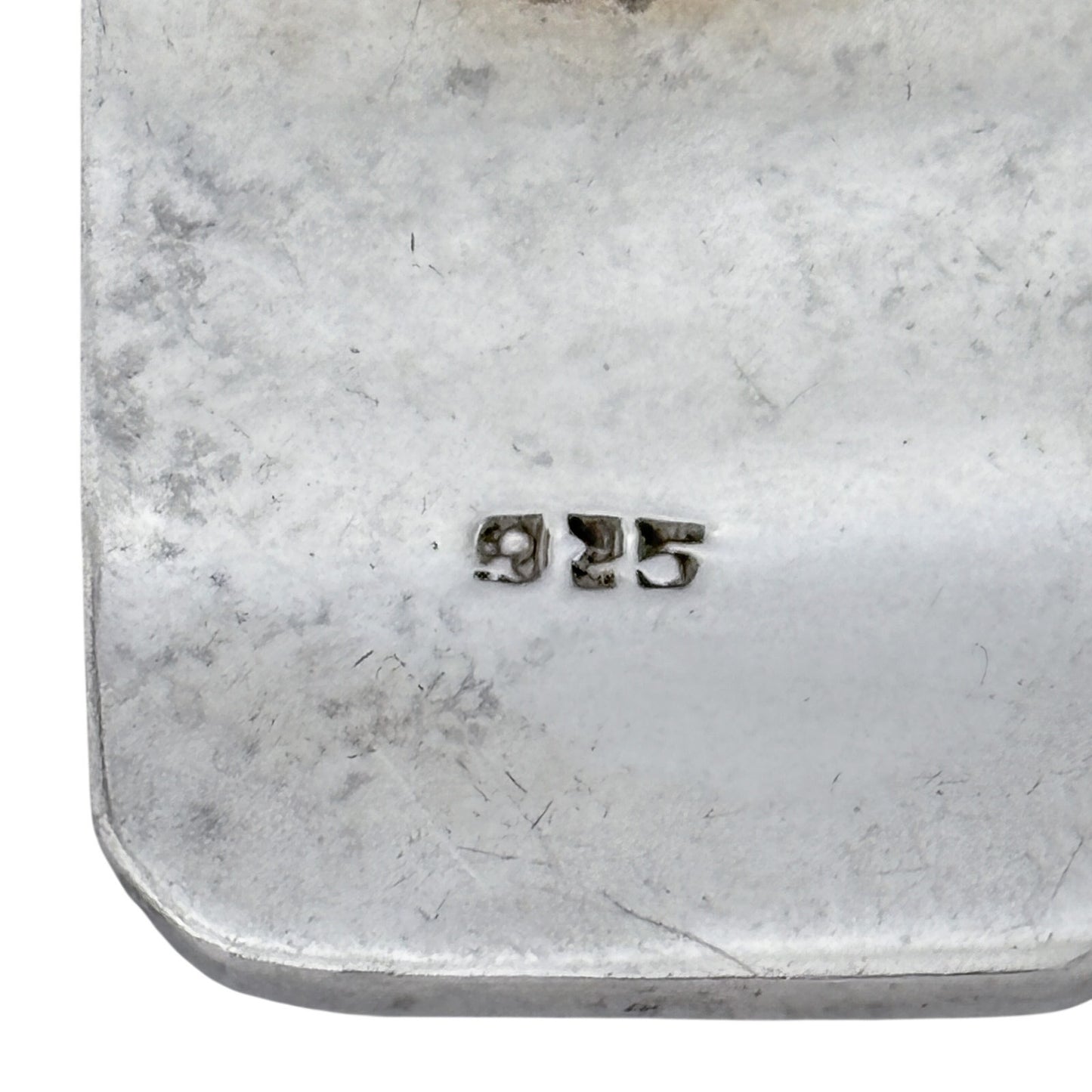 Vintage Sterling Silver 925 Hammered Rectangular Pendant