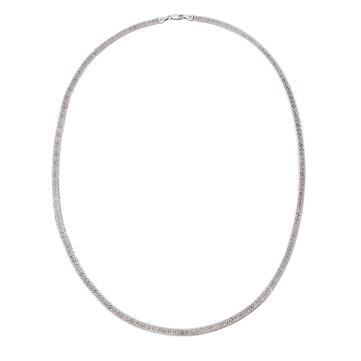 Vintage Milor Italy Sterling Silver 925 Herringbone Chain Necklace 28"