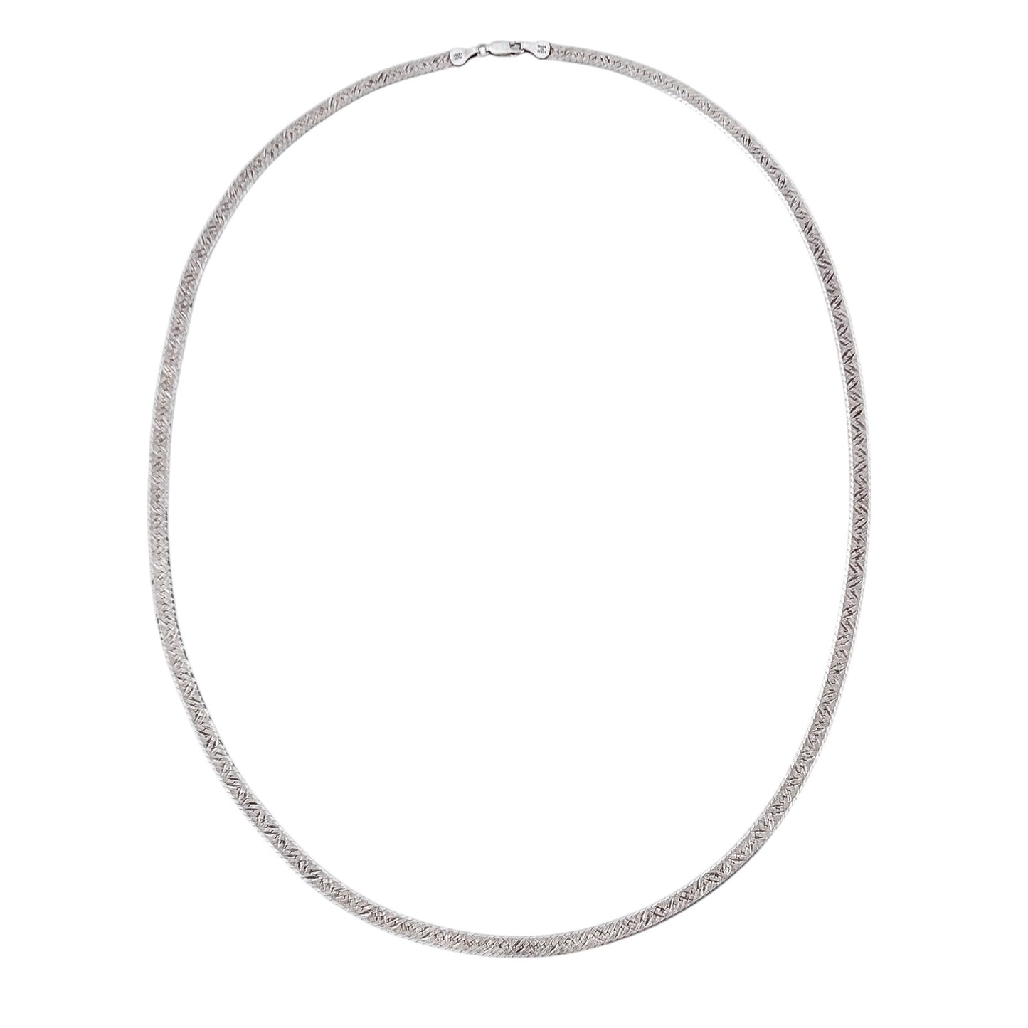 Vintage Milor Italian Sterling Silver 925 Herringbone Chain Necklace 28"