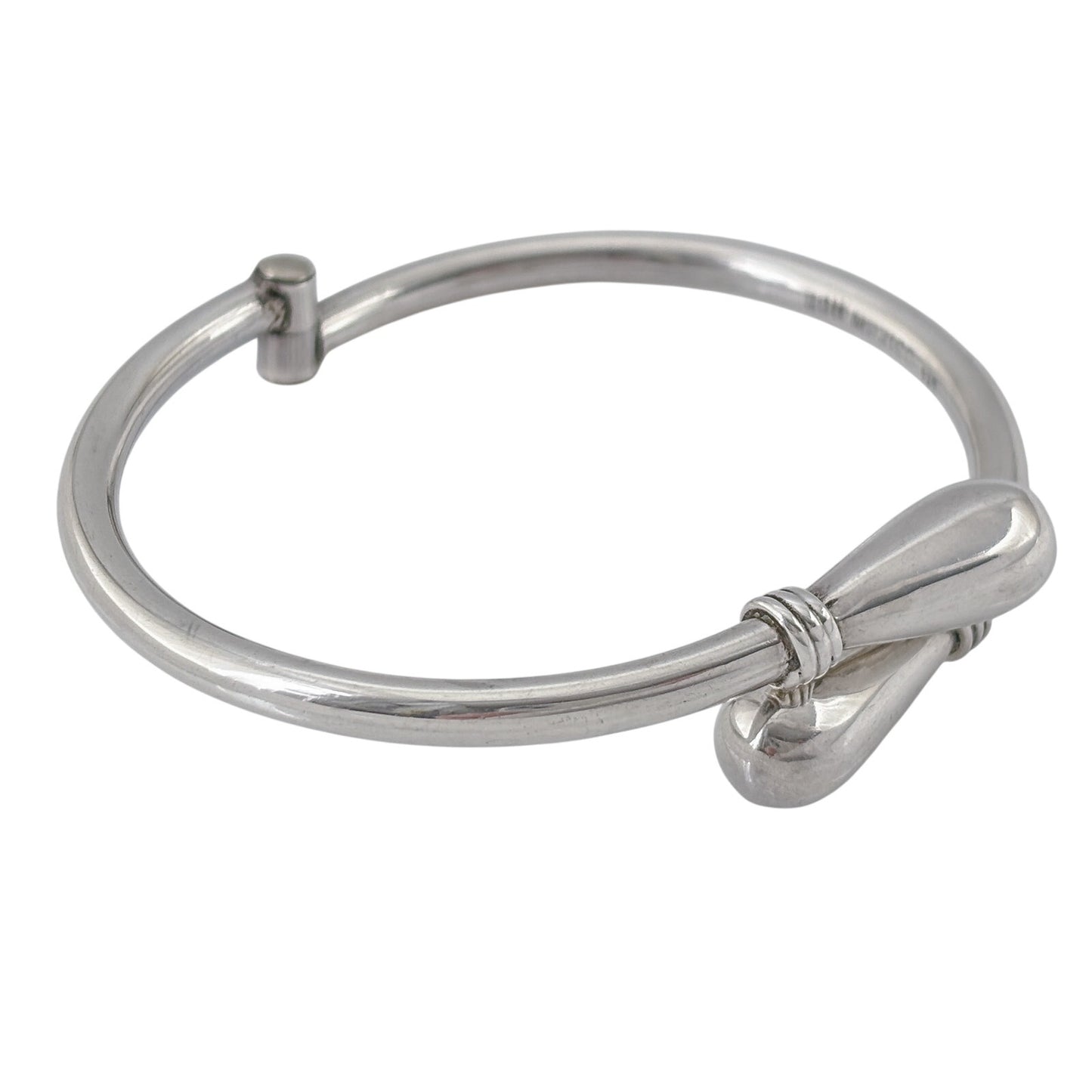 Vintage Mexican Sterling Silver 925 Teardrop Tip Crossover Bracelet 7.5"