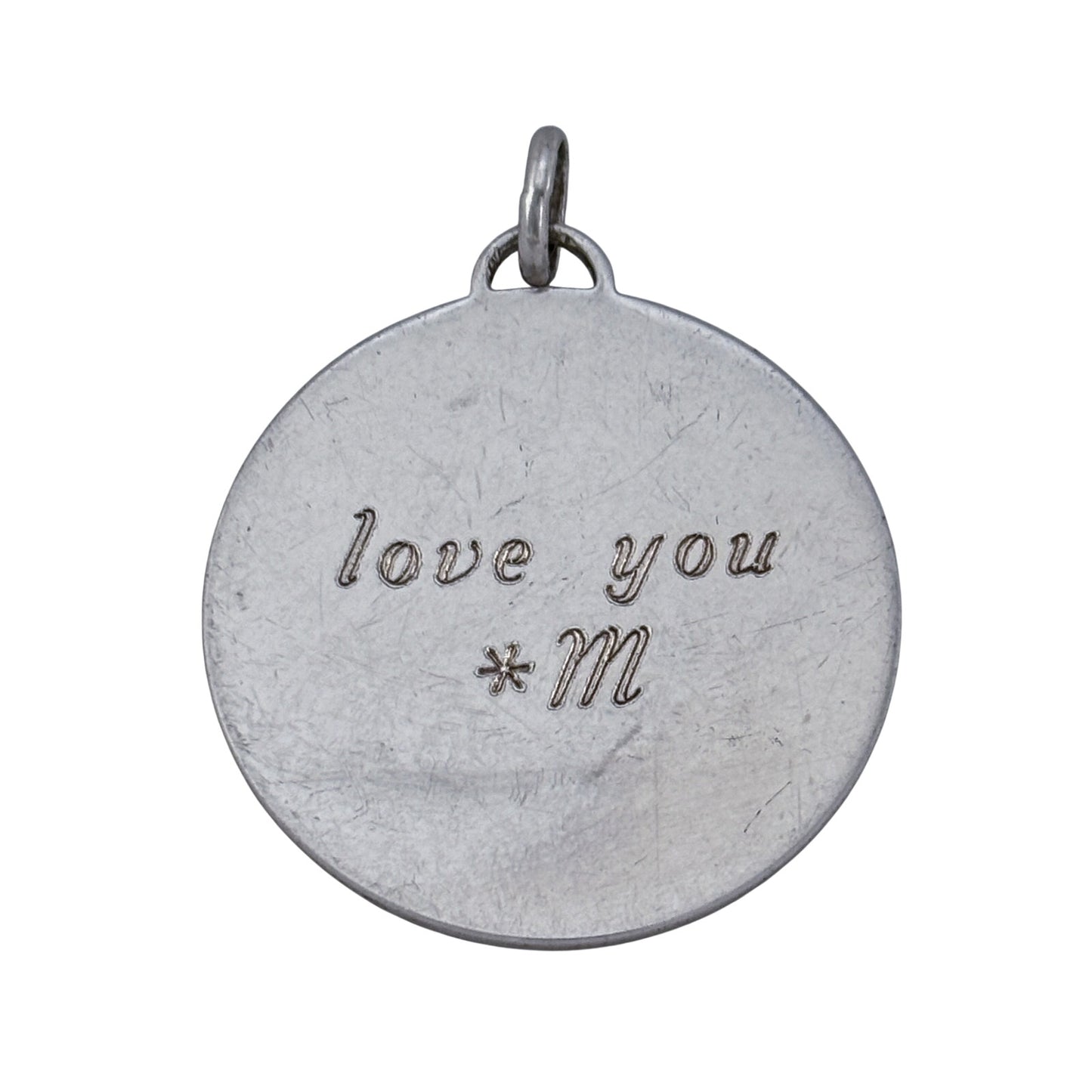 Vintage Sterling Silver 925 Love You Engraved Pendant
