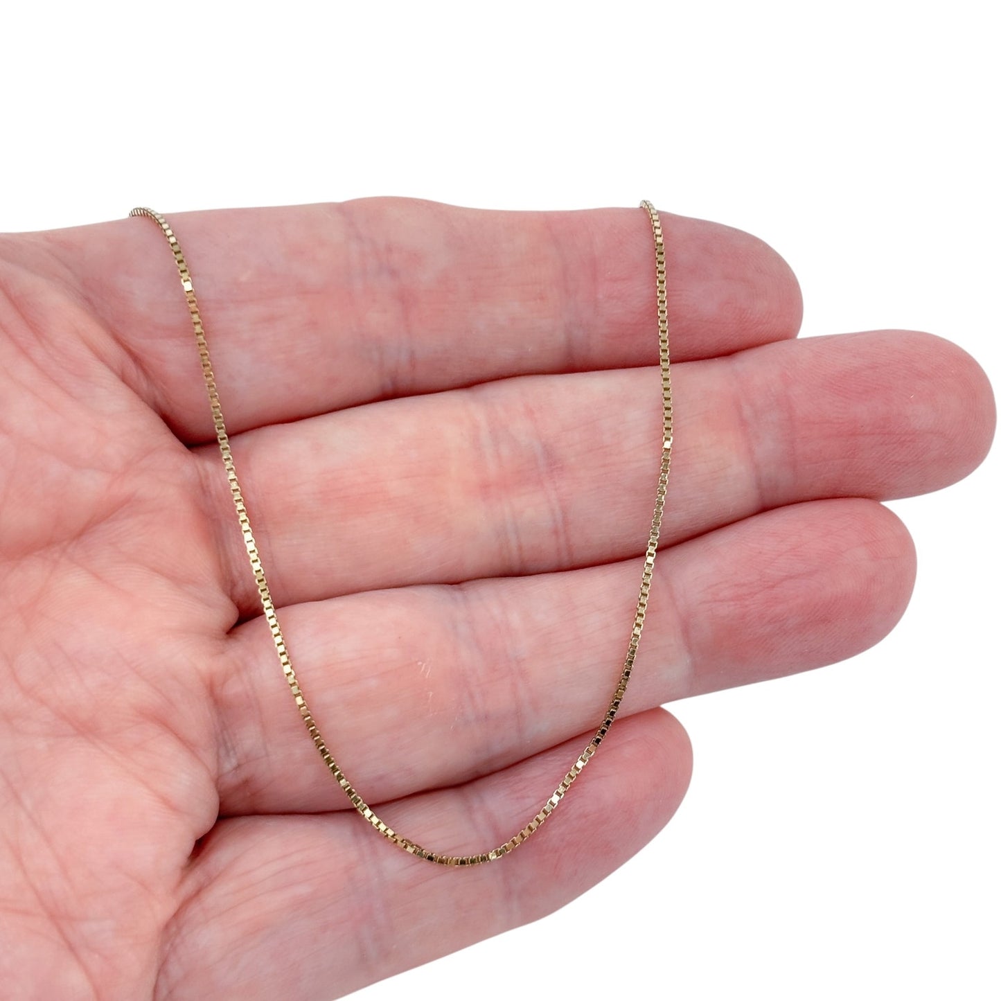 Vintage Italy Danecraft Gold-Tone Sterling Silver Box Link Chain Necklace 24"