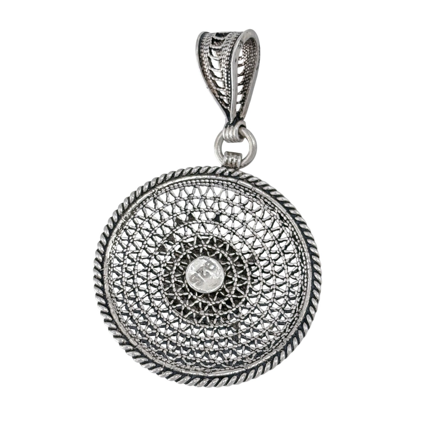 Vintage Sterling Silver 925 Carnelian Filigree Pendant