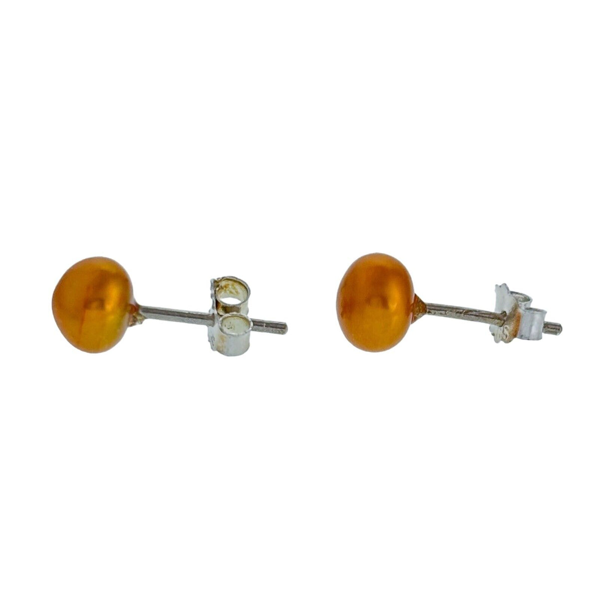 Vintage Sterling Silver 925 Imitation Pearl Stud Earrings