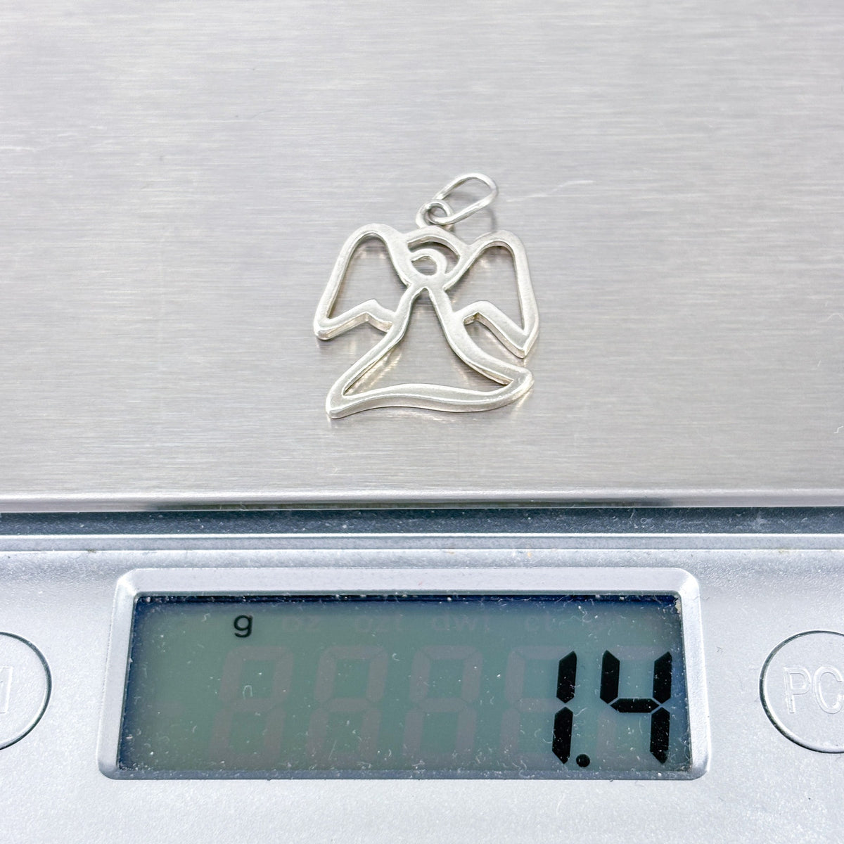 Vintage 925 Sterling Silver Angel Outline Charm