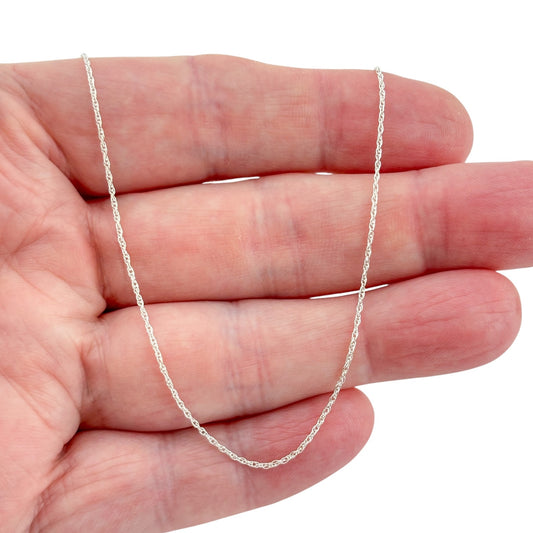 Vintage Sterling Silver 925 Rope Link Chain Necklace 18.5"