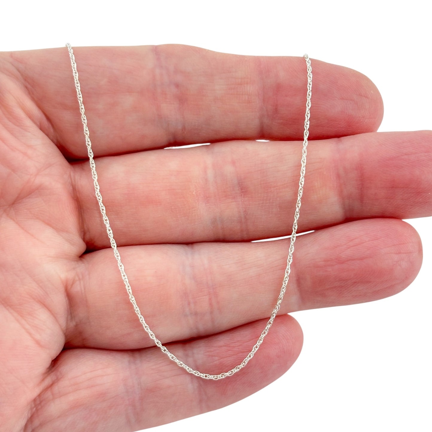 Vintage Sterling Silver 925 Rope Link Chain Necklace 18.5"