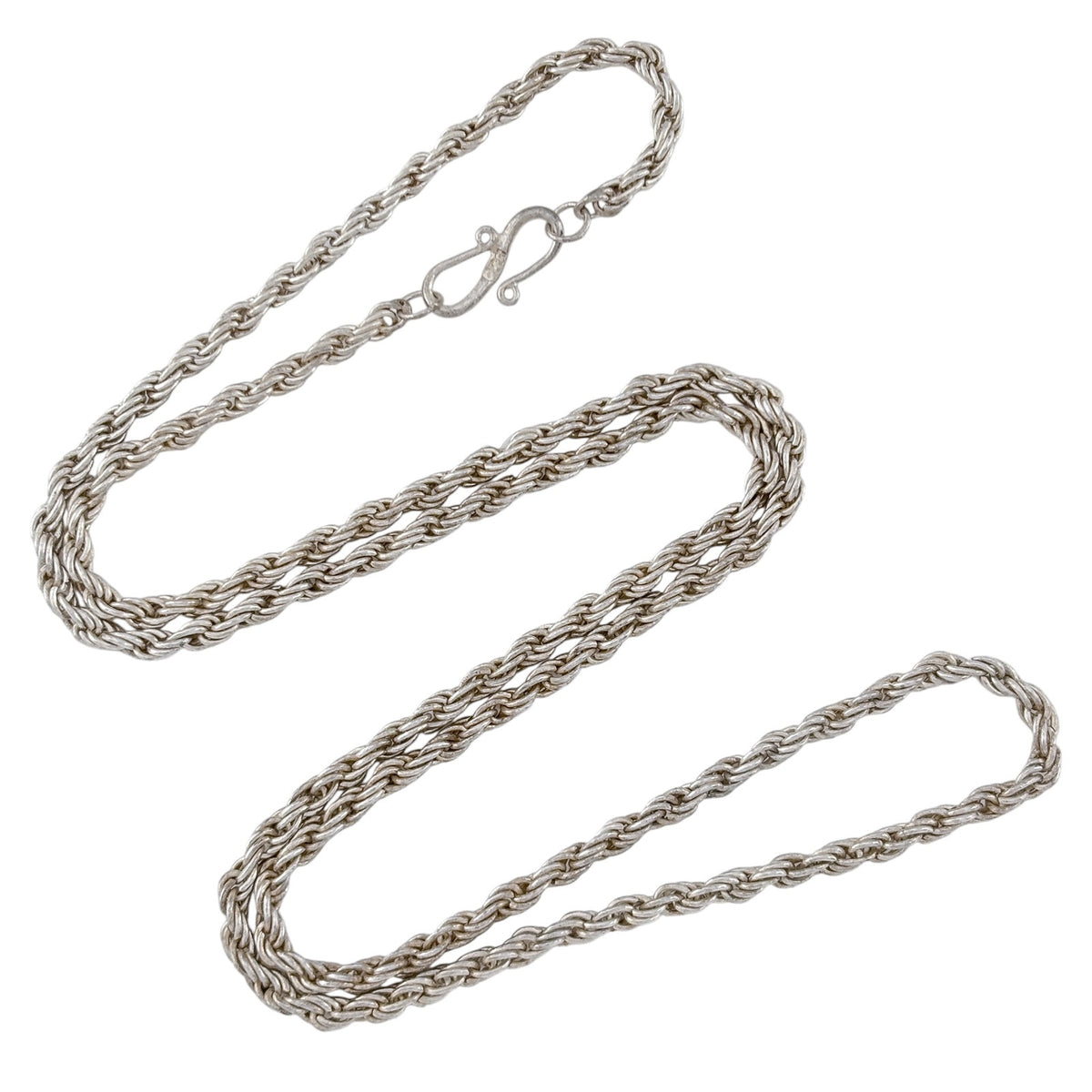 Vintage Sterling Silver 925 Twisted Rope Chain Necklace 24"
