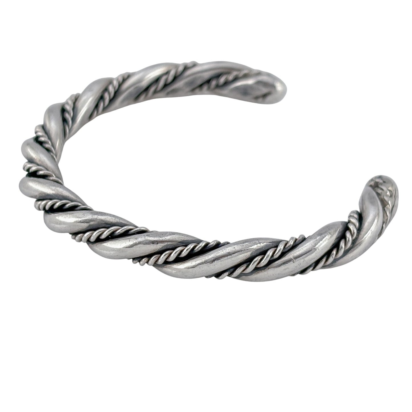 Vintage Sterling Silver 925 30 Grams Twisted Cuff Bracelet 6.25"