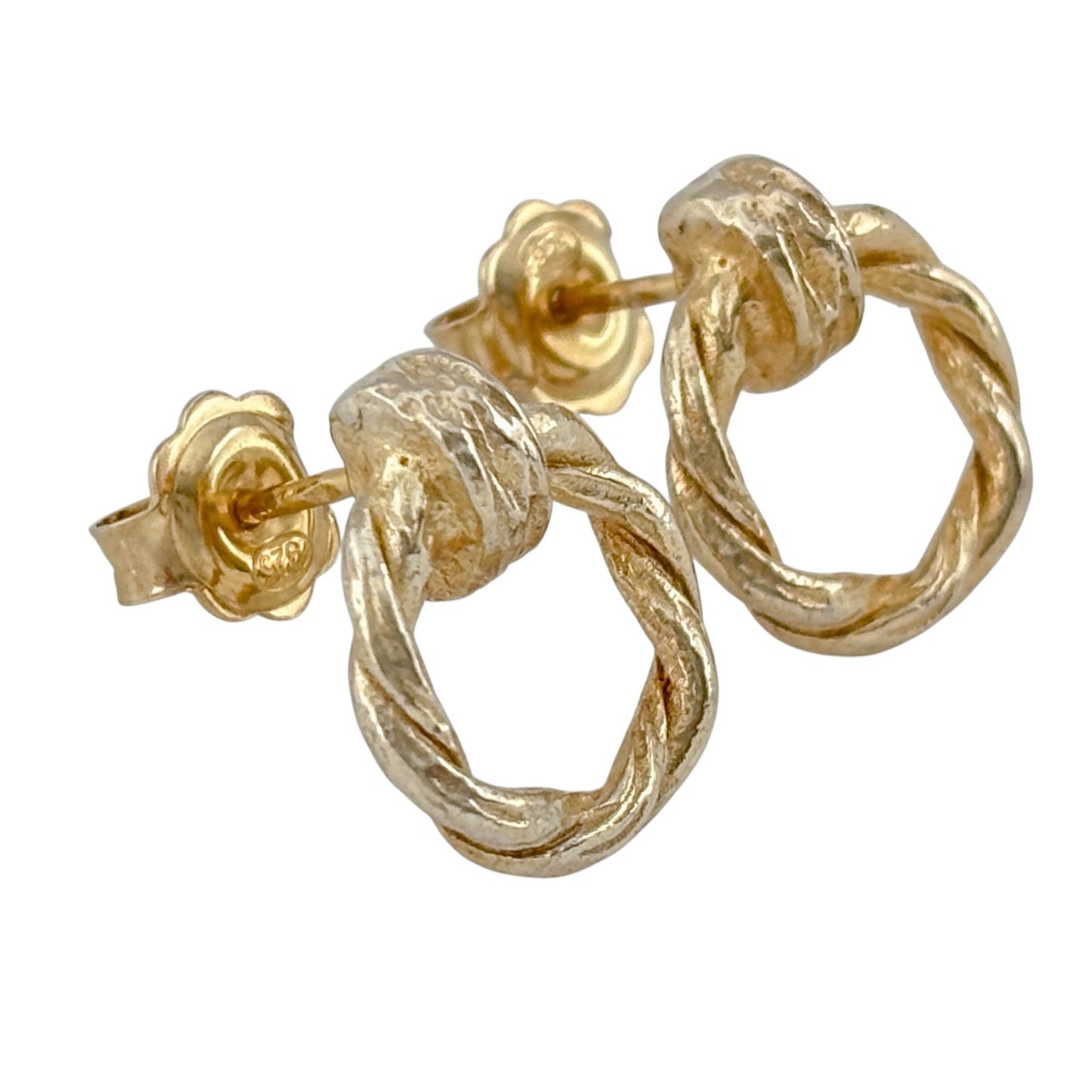 Vintage Gold-Tone Sterling Silver 925 Doorknocker Earrings