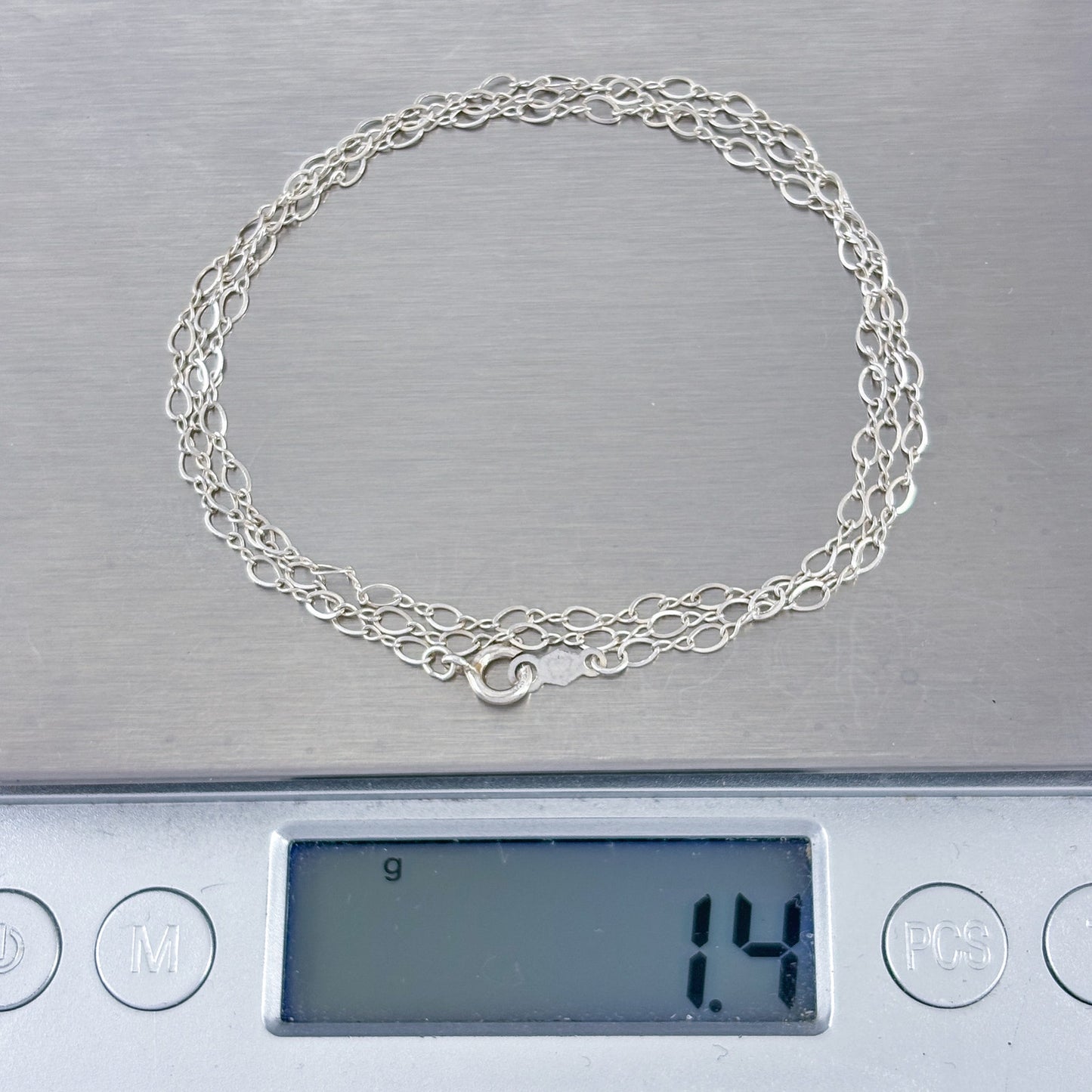 Vintage Lind Sterling Silver 925 Figure 8 Link Chain Necklace 20"