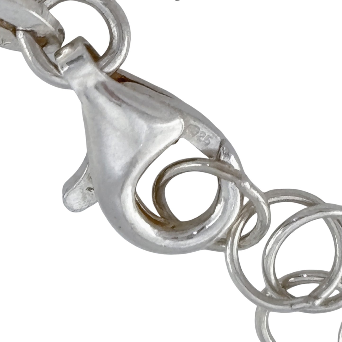 Vintage Italy Sterling Silver 925 Open Flower Necklace 18"