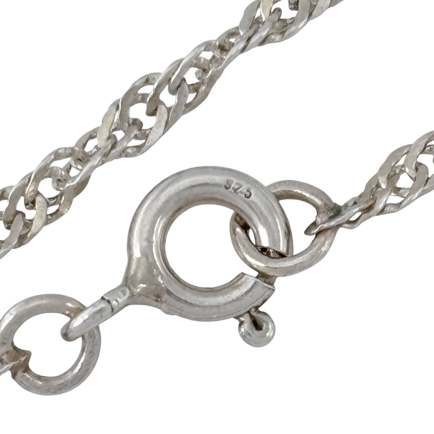 Vintage Sterling Silver 925 Singapore Chain Necklace 21.5"