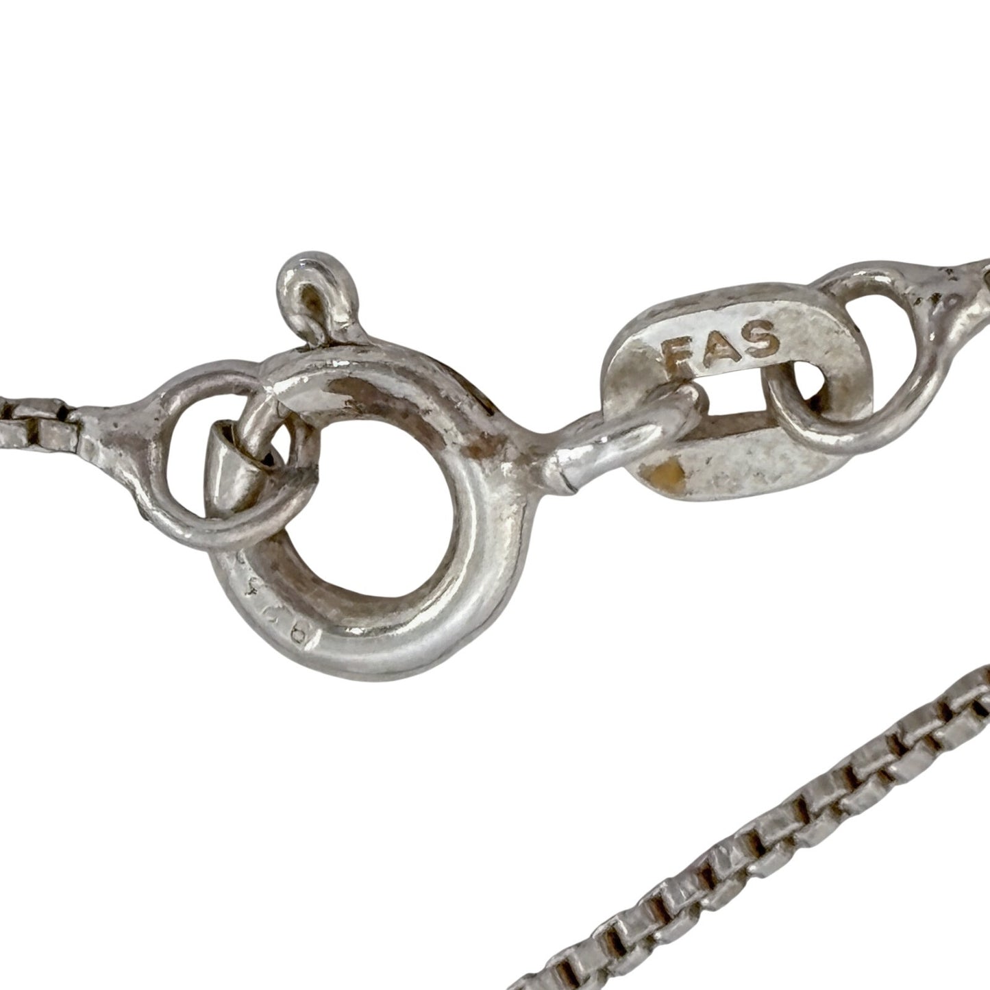 Vintage Italy Sterling Silver 925 Box Link Chain Necklace 18.5"