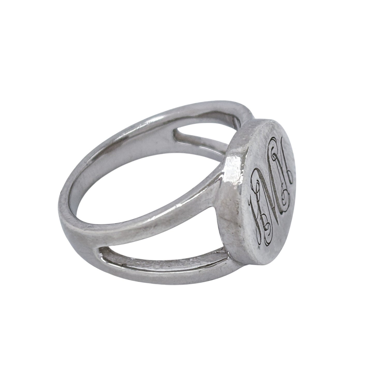 Vintage Sterling Silver 925 "HMM" Monogram Ring Size 8