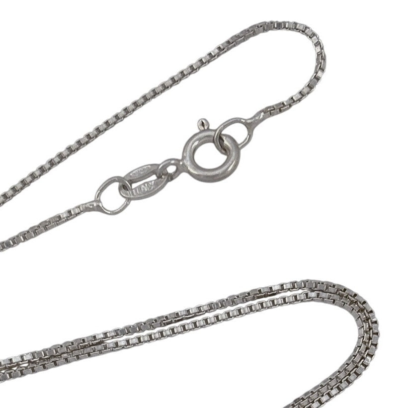 Vintage Italy Sterling Silver 925 Box Chain Necklace 18"