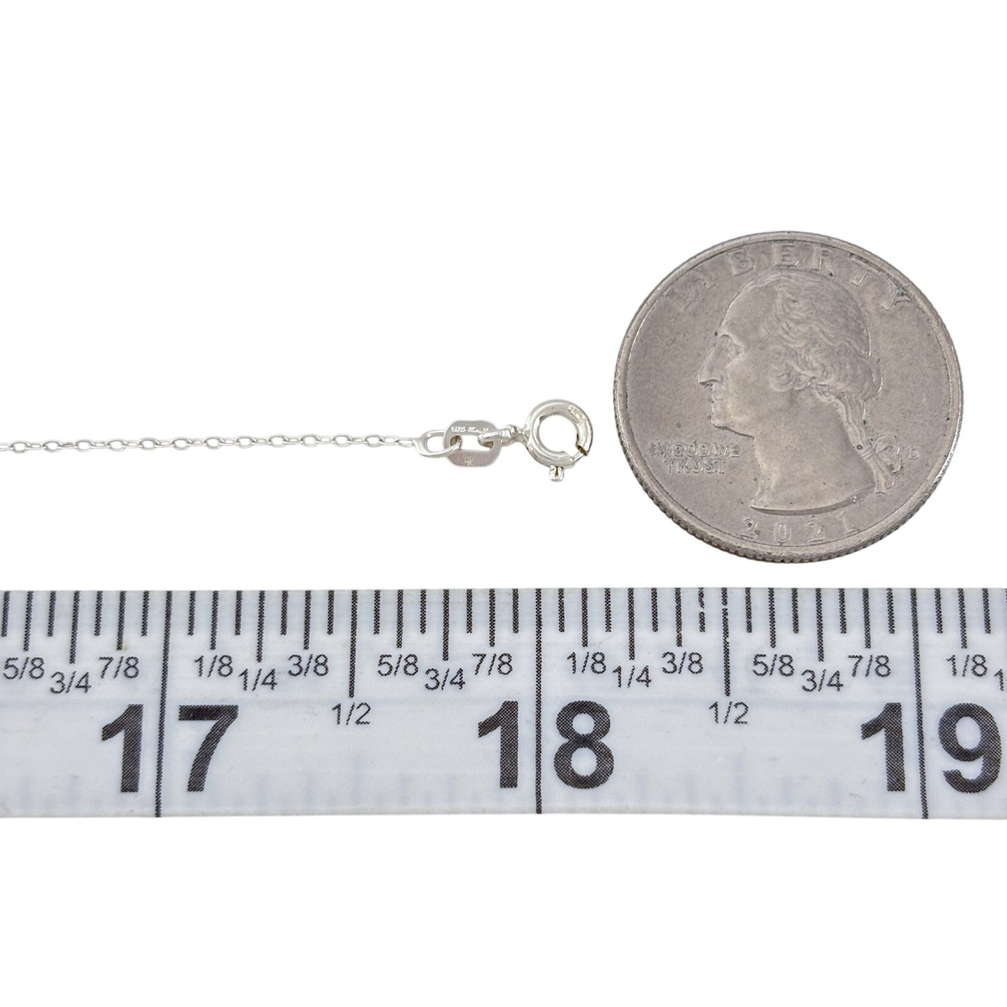 Vintage Italy Sterling Silver 925 Cable Link Chain Necklace 18"