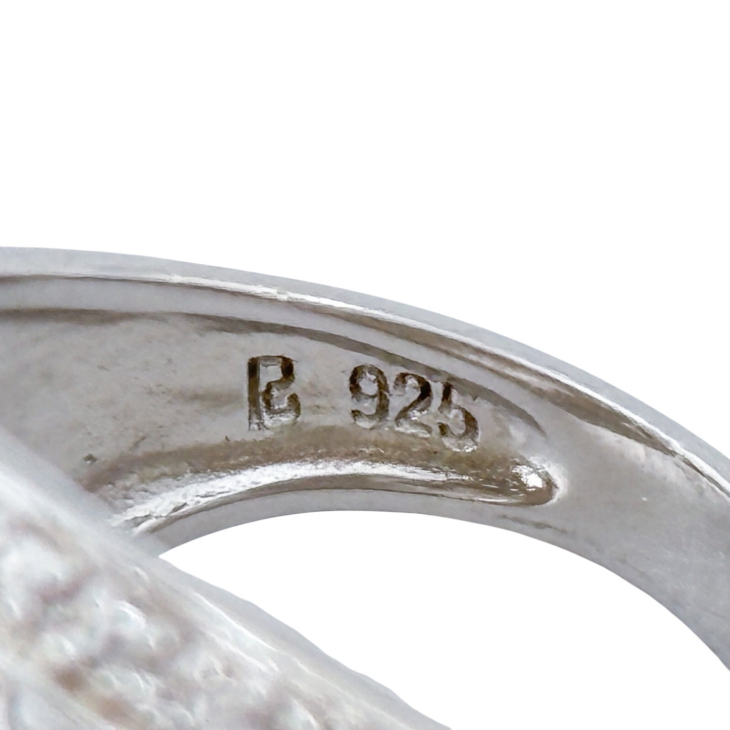 Vintage Sterling Silver 925 Diamond Chip Oval Ring Size 5