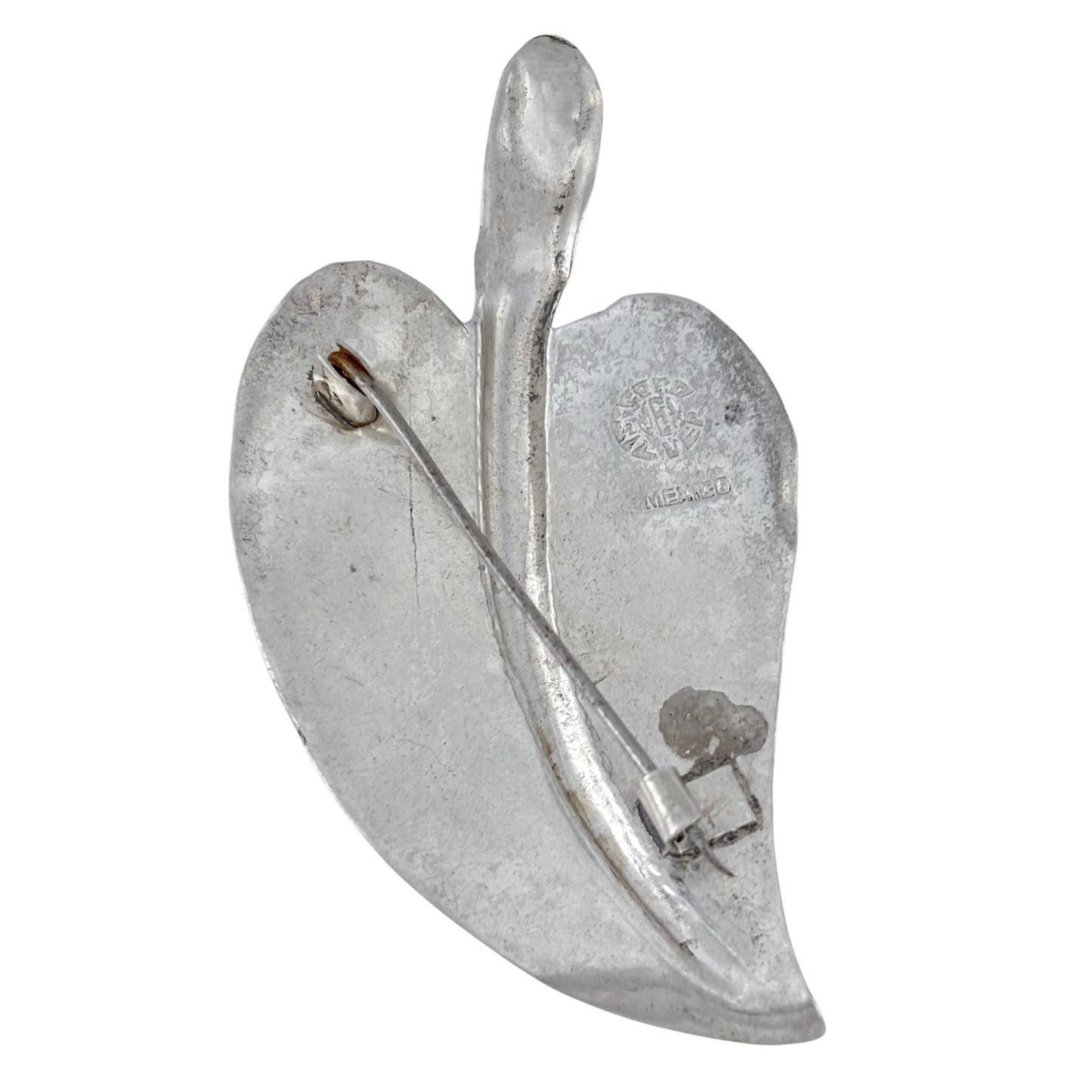 Vintage Sterling Silver 925 Leaf Brooch