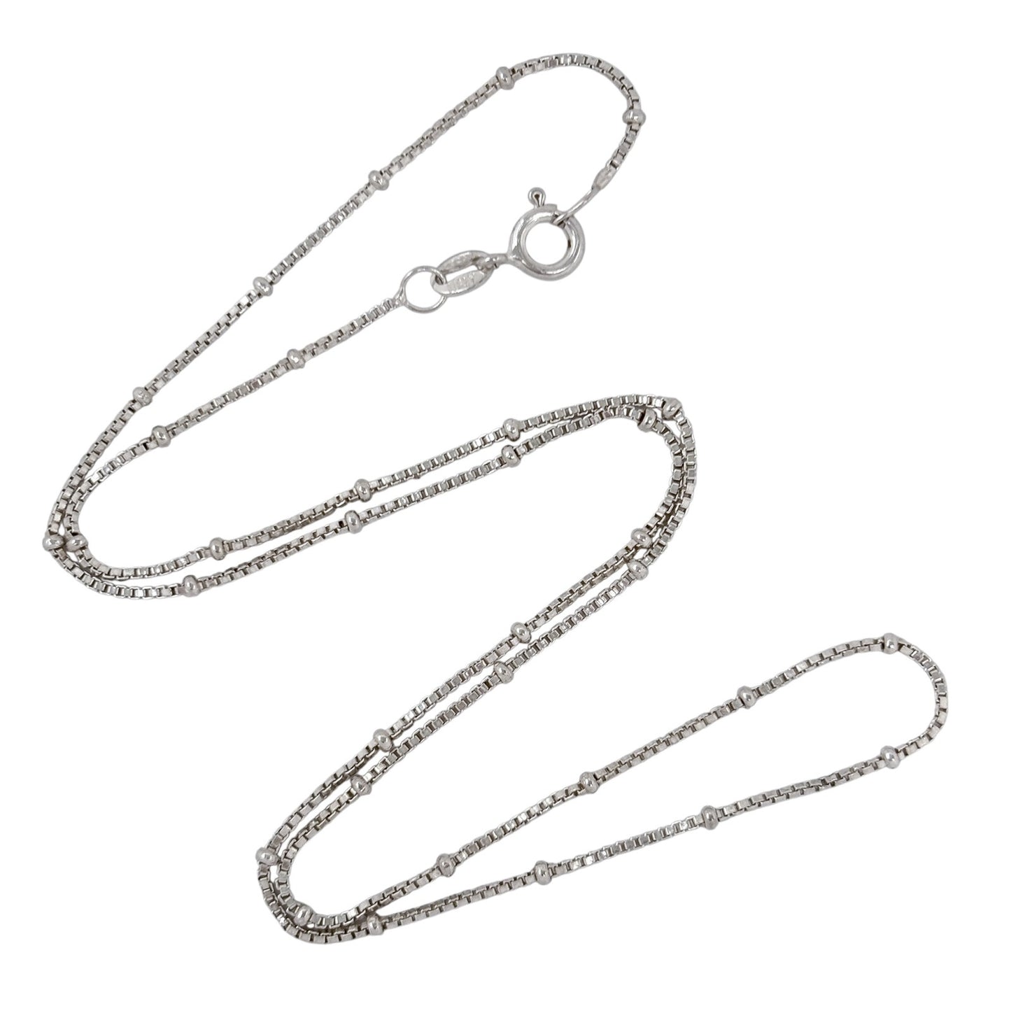 Vintage Italy Sterling Silver 925 Box Link Chain Necklace 18.5"