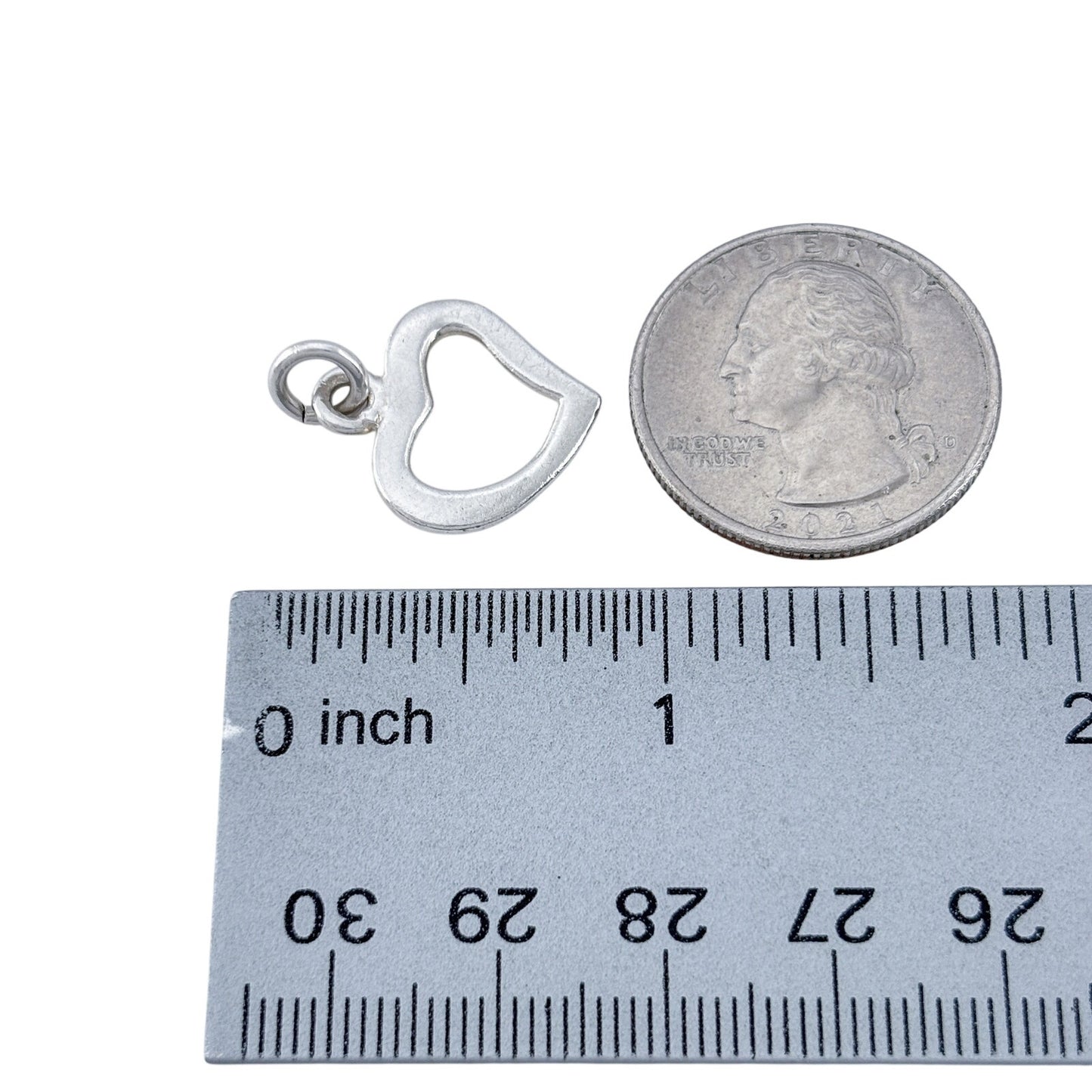 Vintage Sterling Silver 925 Open Heart Pendant