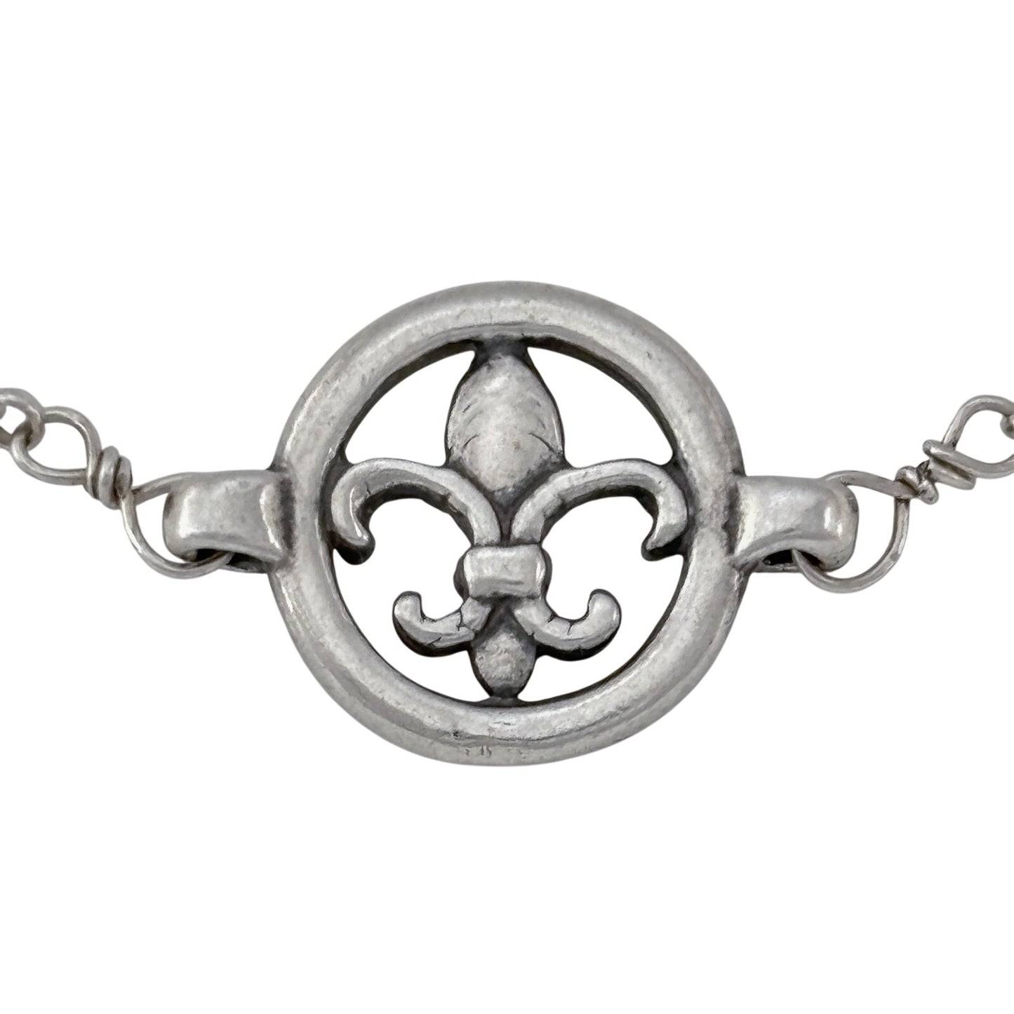 Vintage Sterling Silver 925 Fleur de Lis Bracelet 7.25"