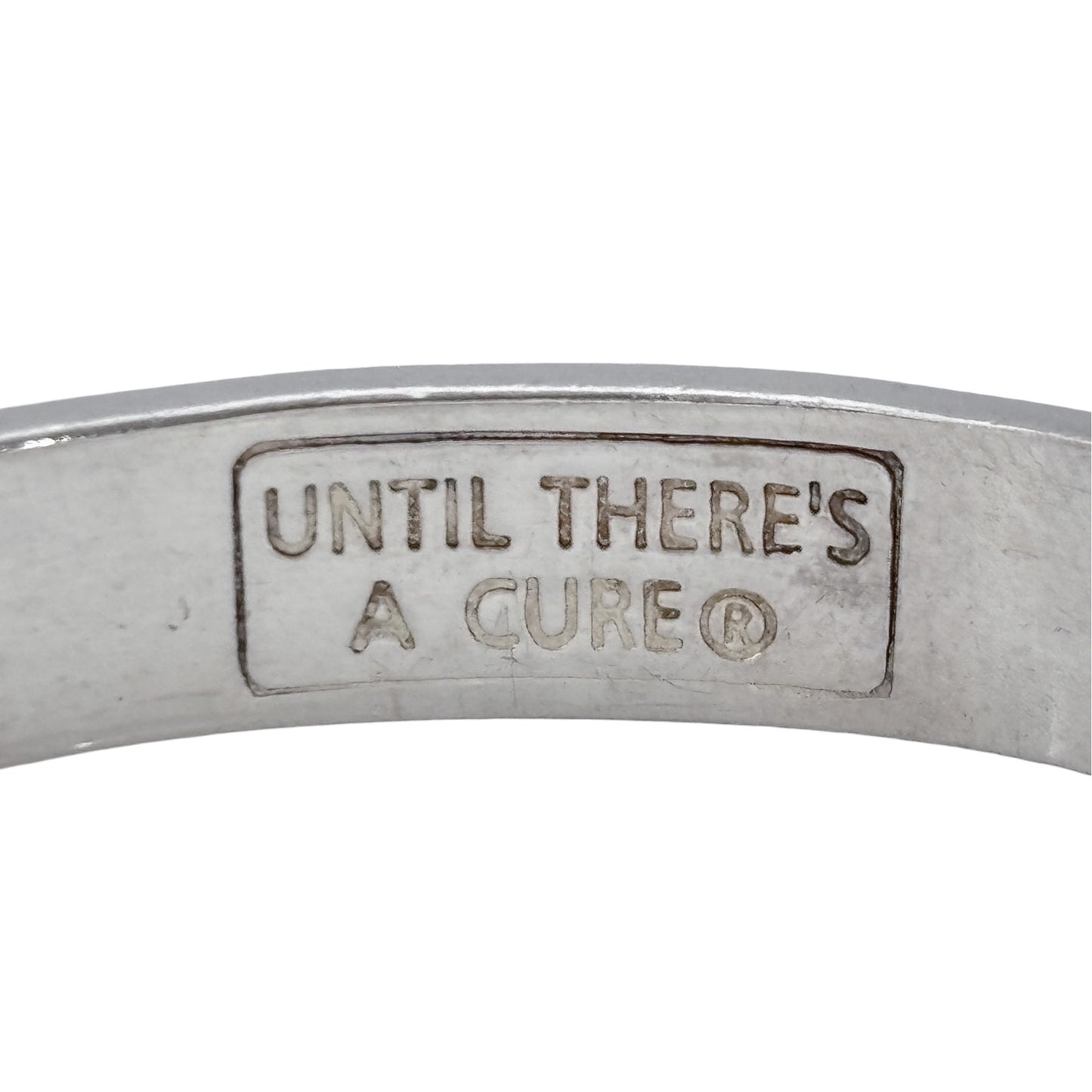 HIV/AIDS Awareness 90’s Silver Plated Until There's a Cure Cuff 7"