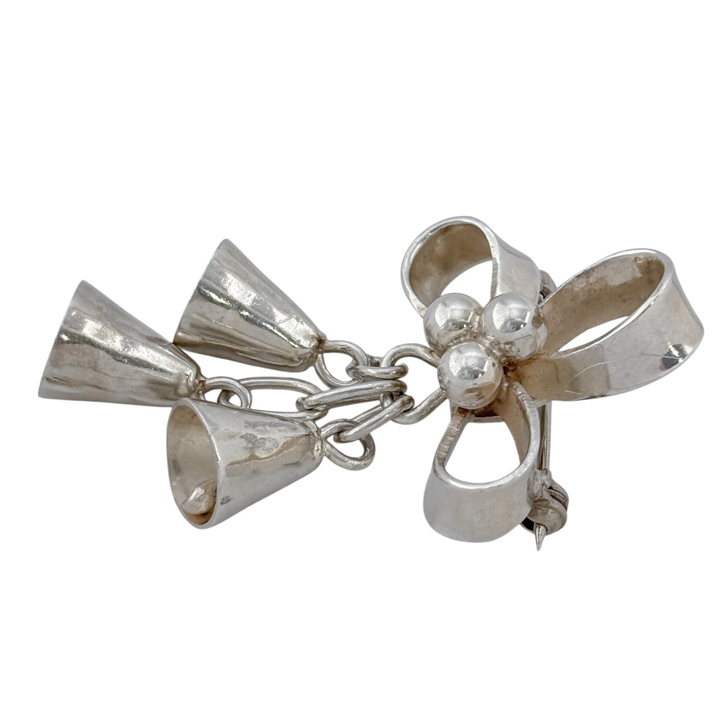Vintage Sterling Silver 925 Bow Bells Brooch