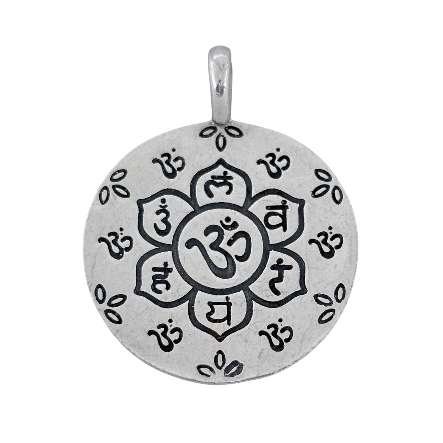 Vintage Sterling Silver 925 Om Mandala Pendant