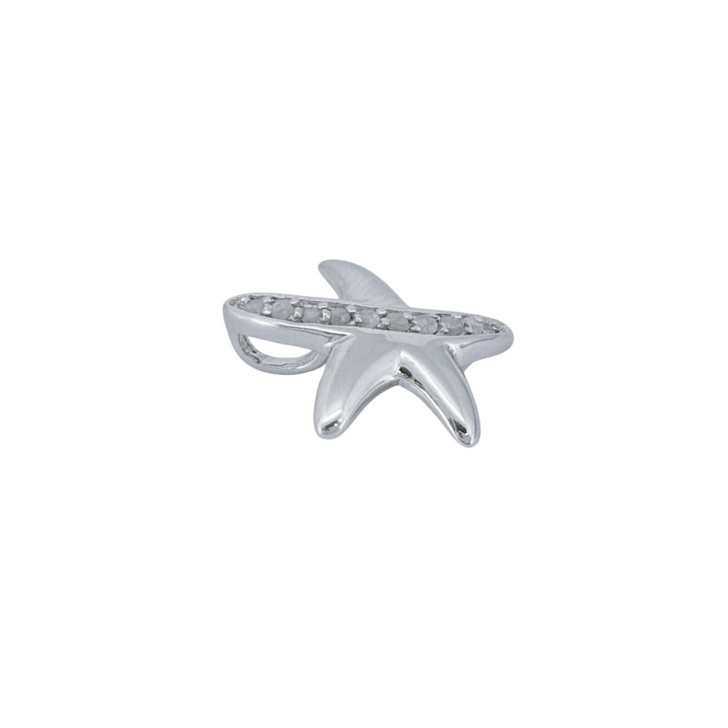 Vintage Sterling Silver 925 Cubic Zirconia Accent Starfish Charm Pendant