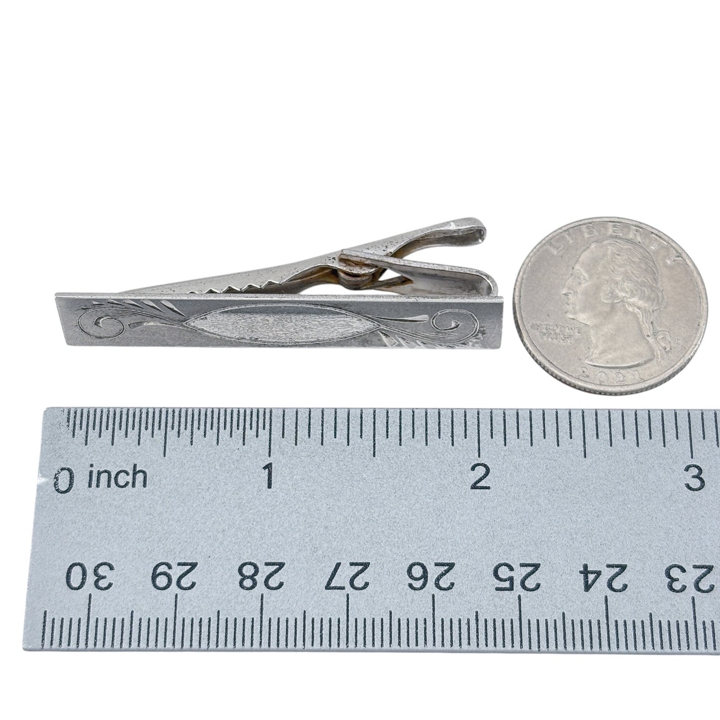 Vintage Silver-Plated Kreisher Tie Clip