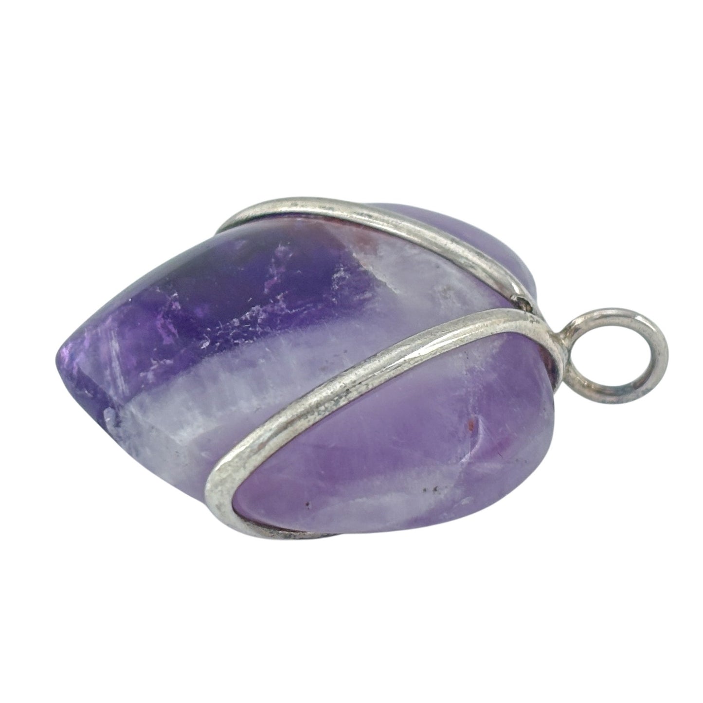 Vintage Sterling Silver 925 Amethyst Heart Pendant
