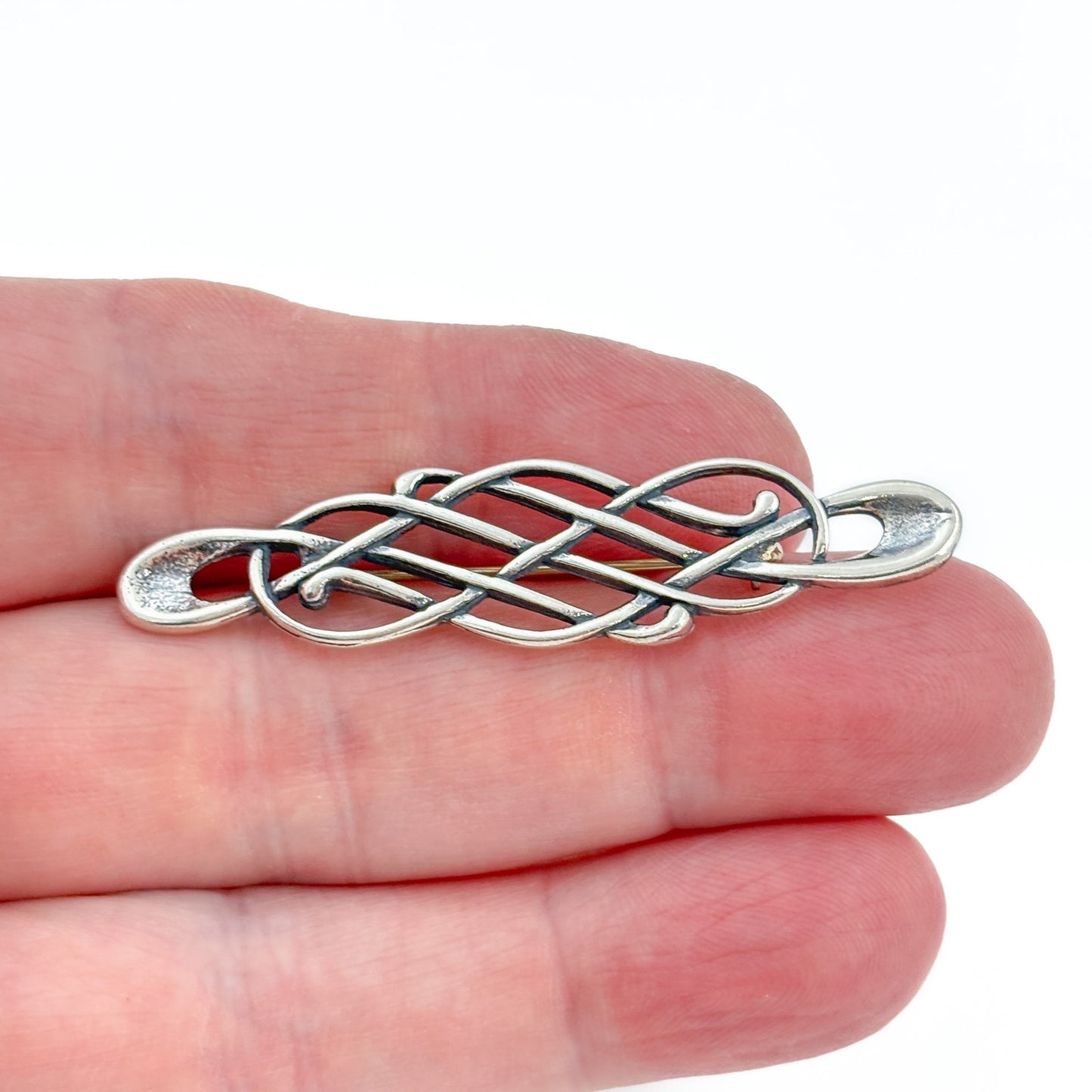 Vintage Sterling Silver 925 Celtic Knot Brooch