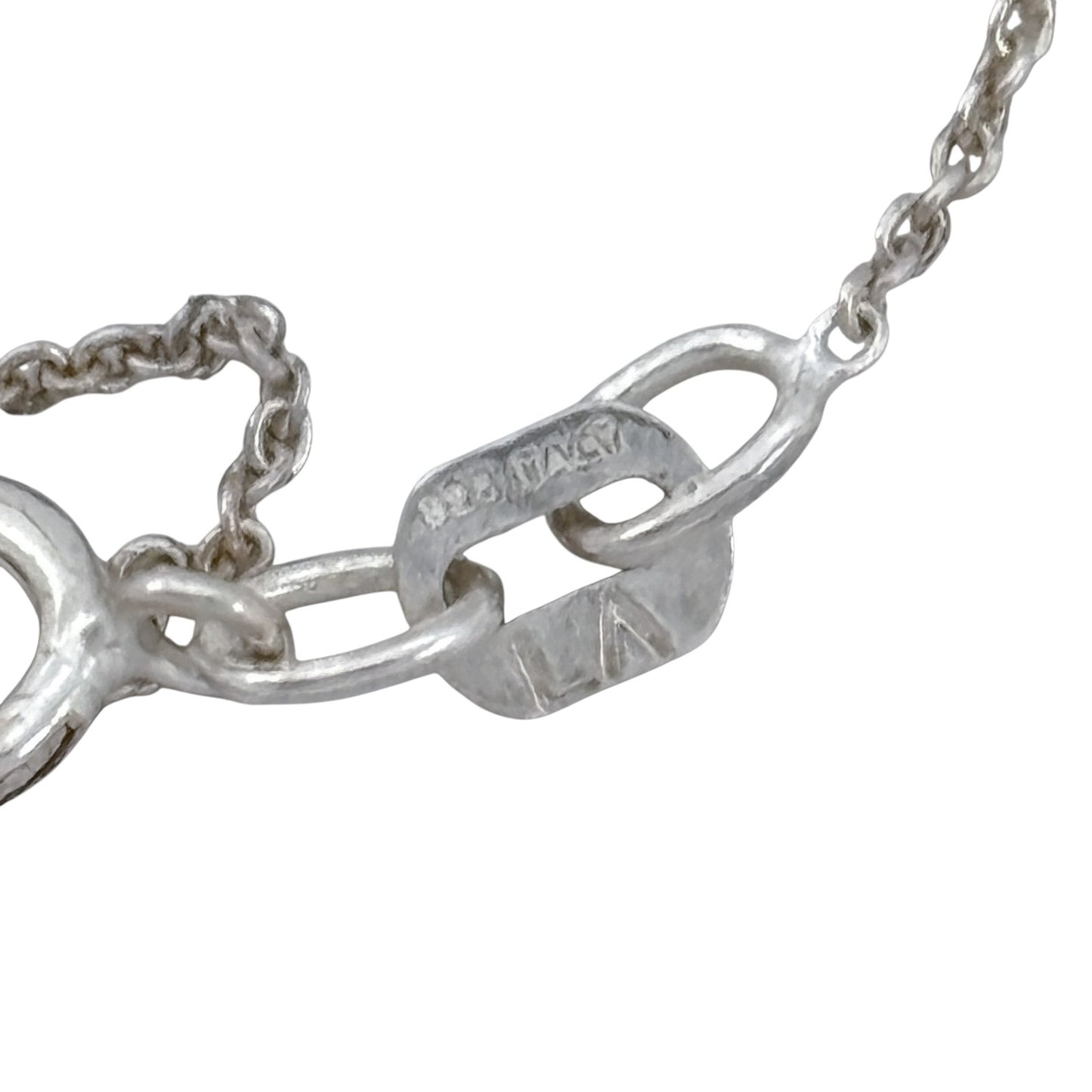 Vintage Sterling Silver 925 Rose Gold Geometric Pendant Necklace Size 16"-18"