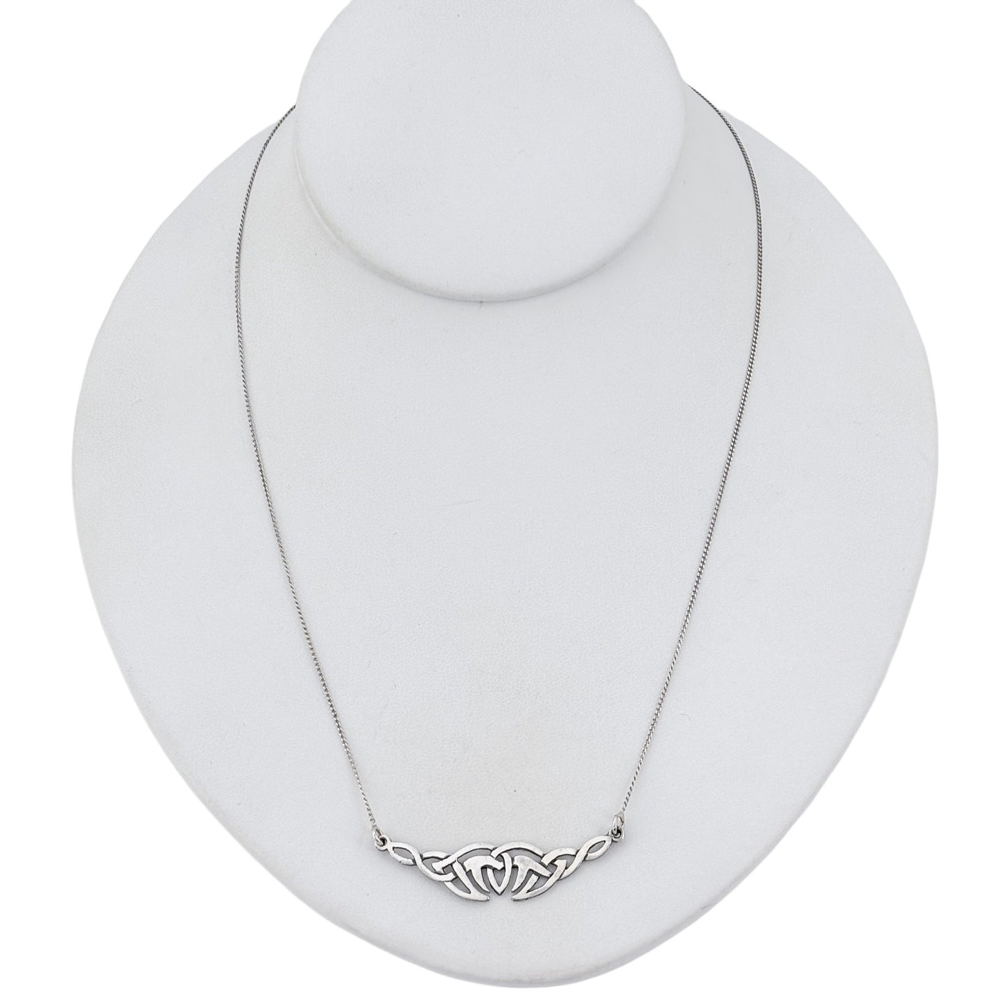 Vintage Sterling Silver 925 Celtic Knot Pendant Necklace 19"