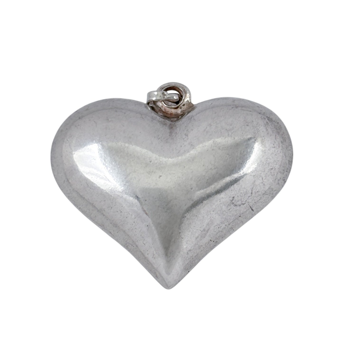 Vintage Sterling Silver 925 Puffy Heart Pendant