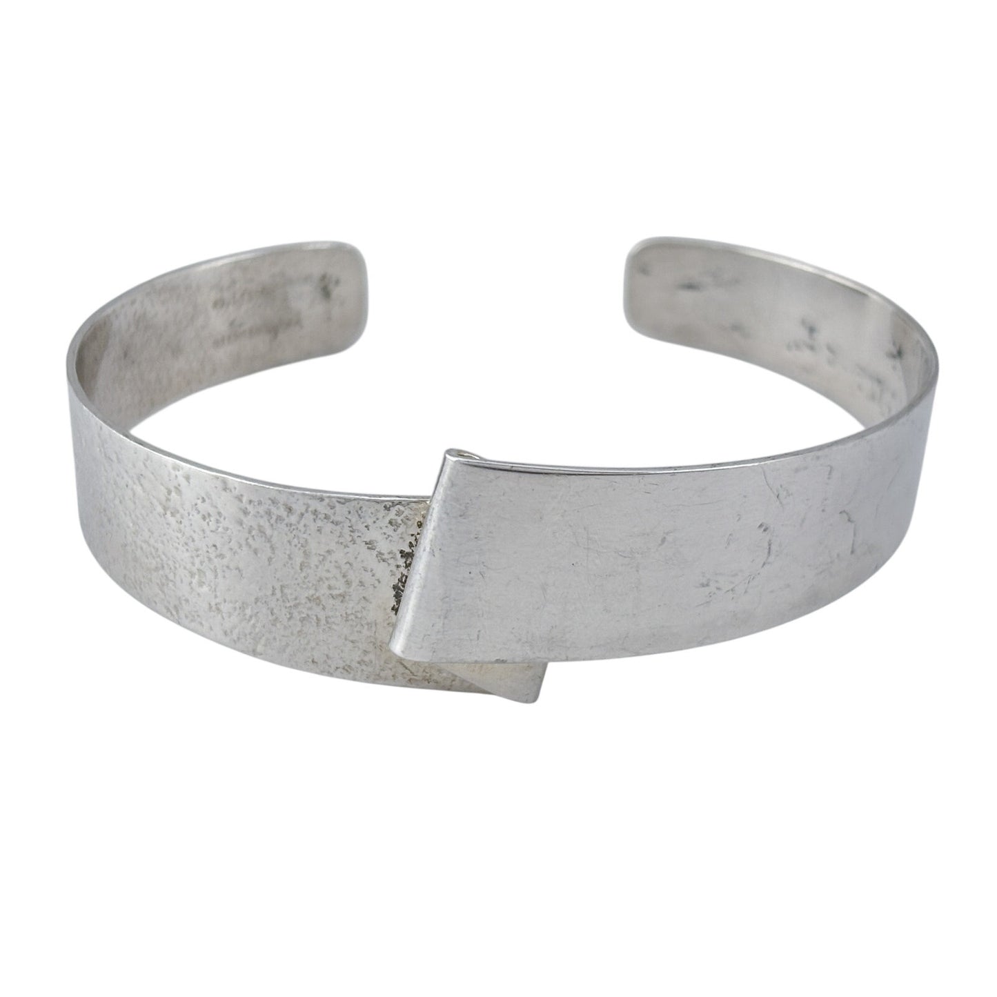 Vintage Sterling Silver 925 Wide Cuff Bracelet 6.5"