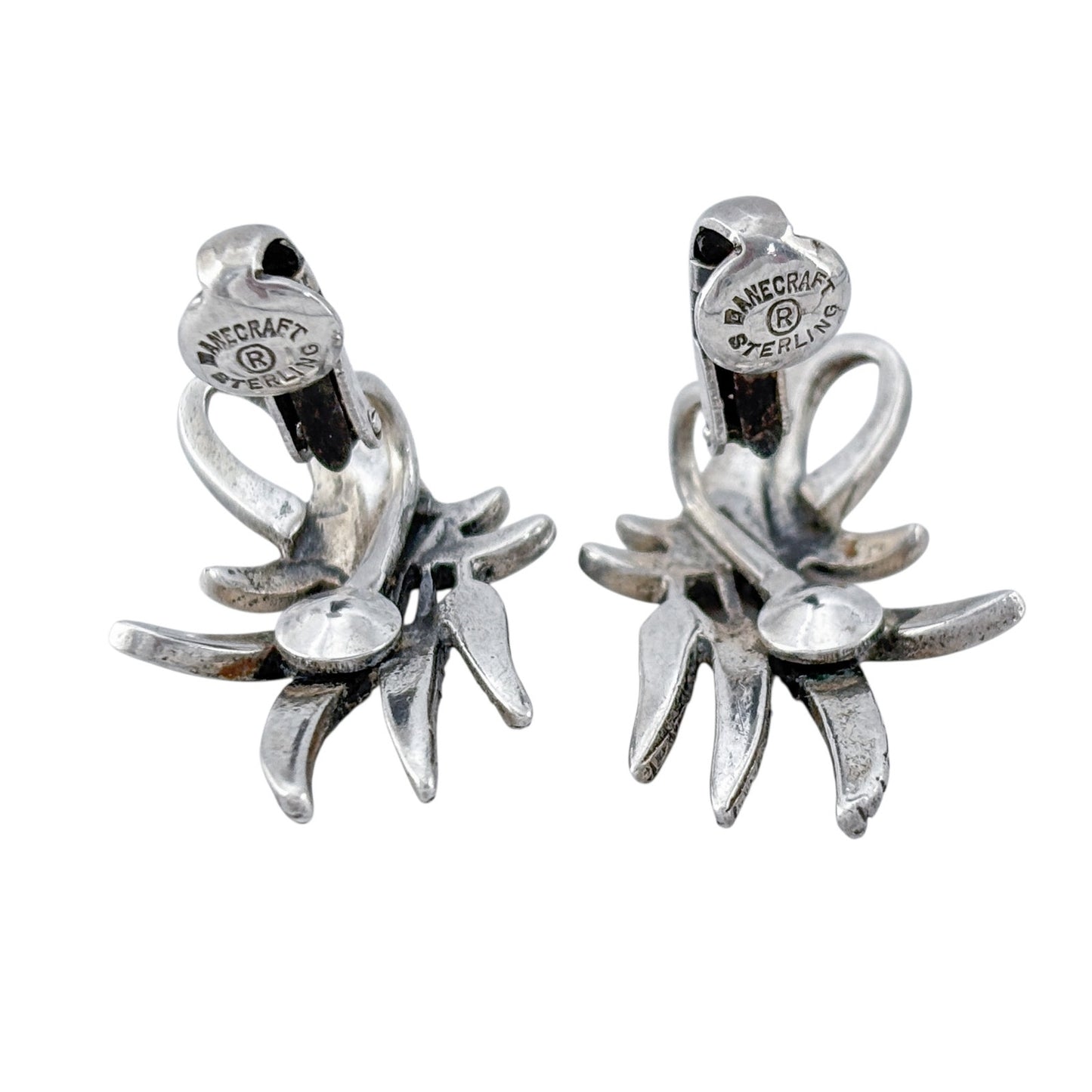 Vintage Danecraft Sterling Silver 925 Wheat Clip On Earrings