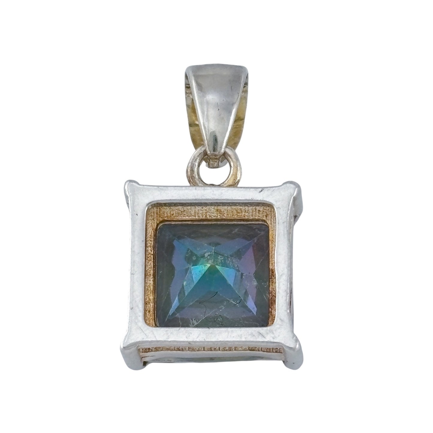 Vintage Sterling Silver 925 Mystic Quartz Pendant