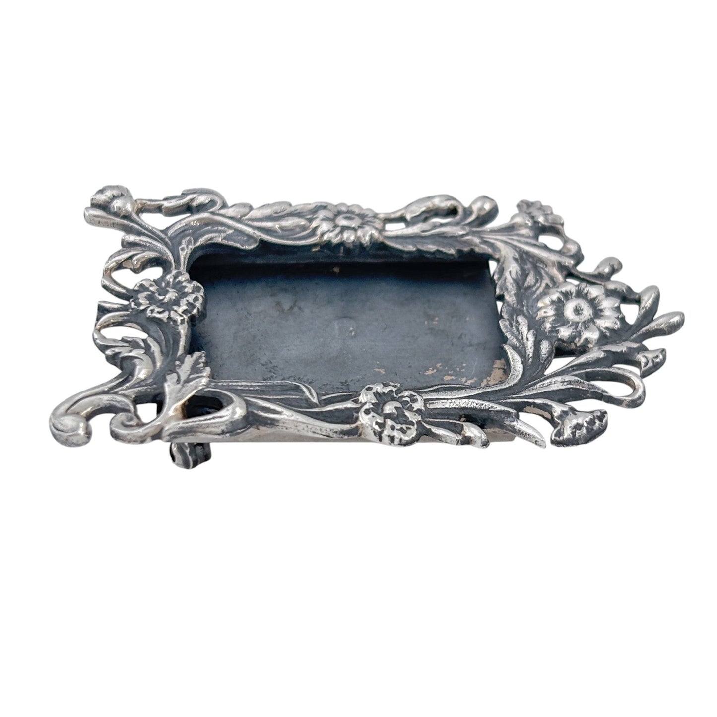 Vintage Sterling Silver 925 Floral Frame Brooch