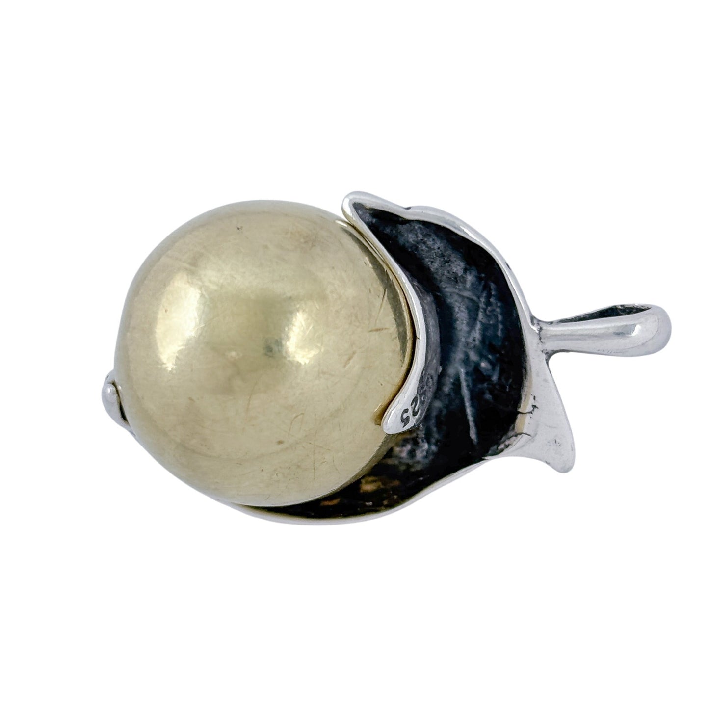 Vintage Sterling Silver 925 Dolphin Rotating Melodic Sphere Pendant