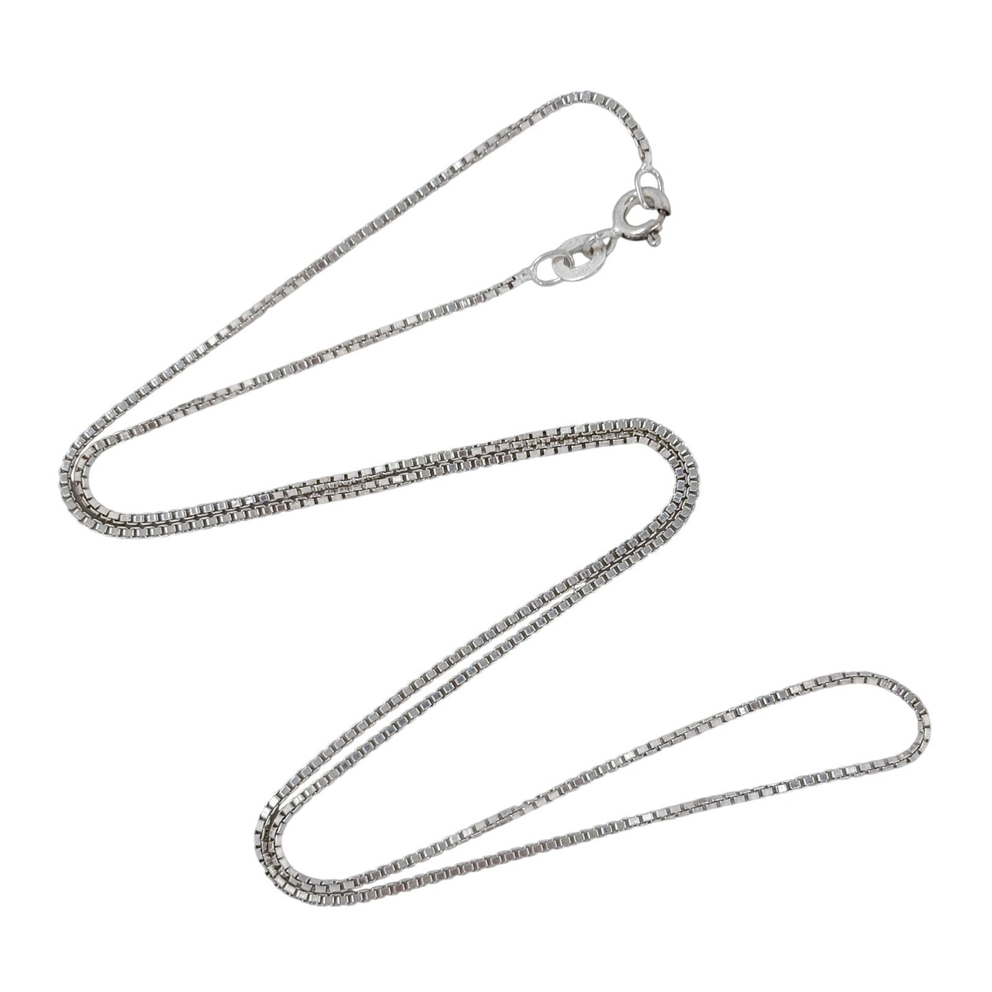Vintage Sterling Silver 925 Box Chain Necklace 18"