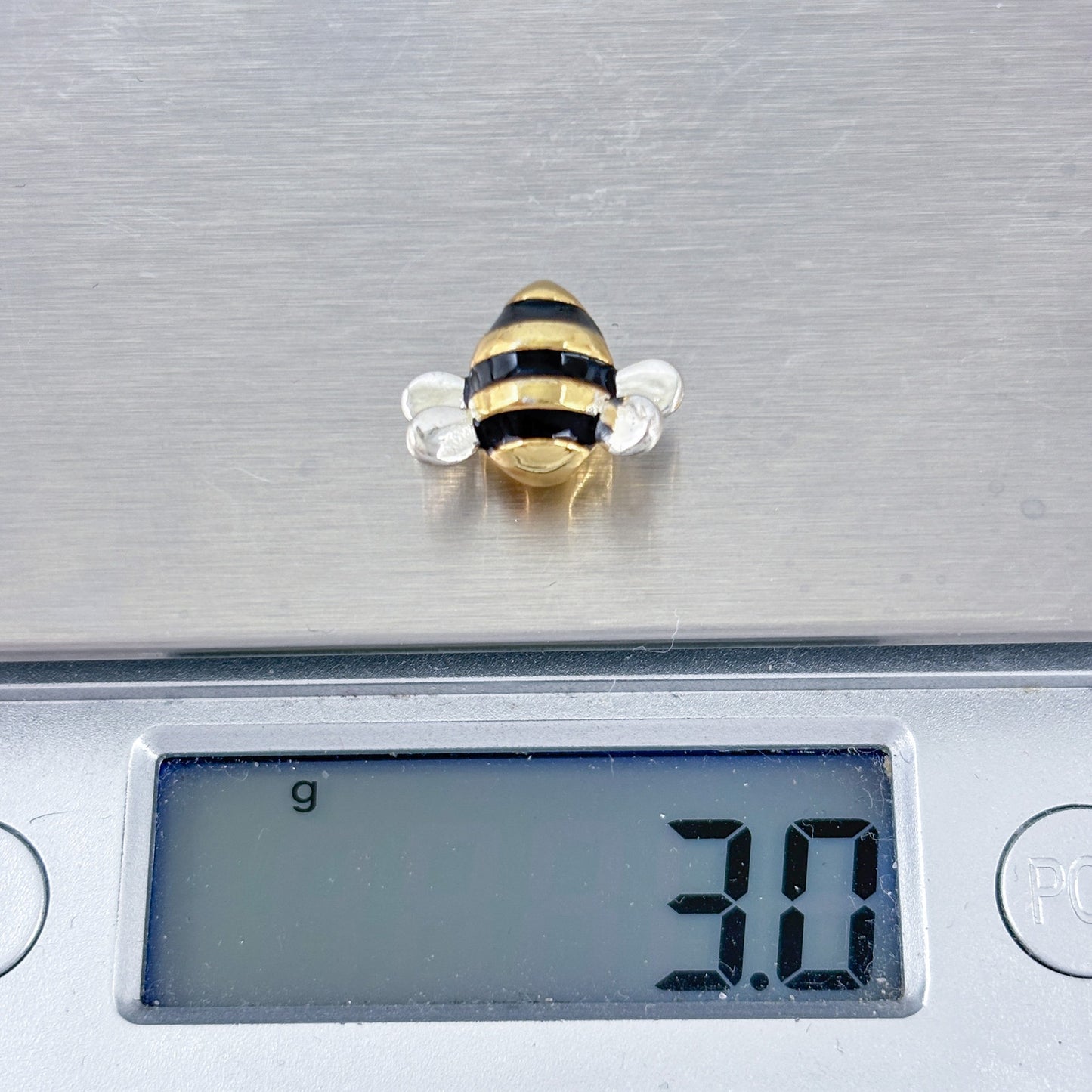 Vintage Sterling Silver 925 Gold Tone Bee Bracelet Charm