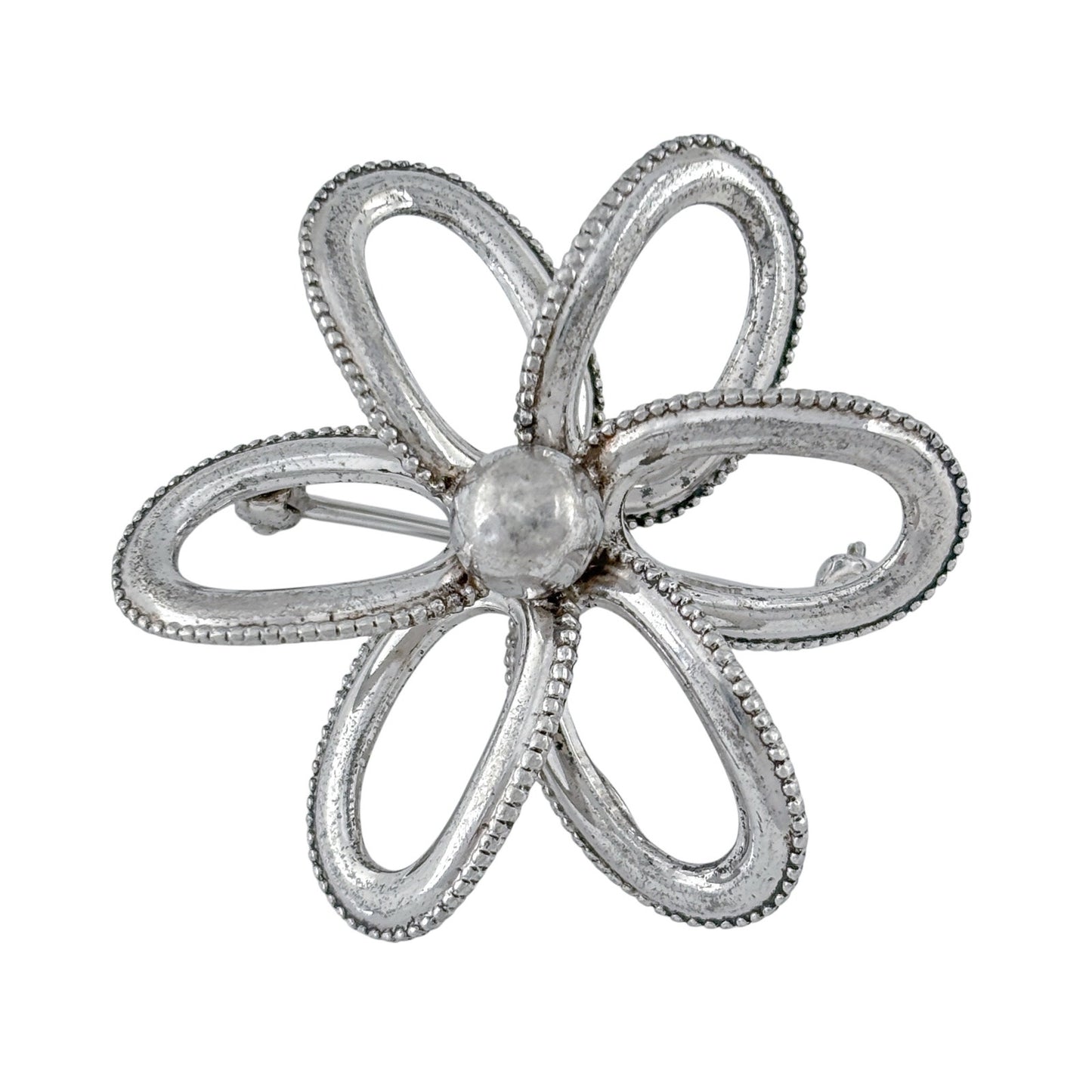 Vintage Sterling Silver 925 Flower Brooch