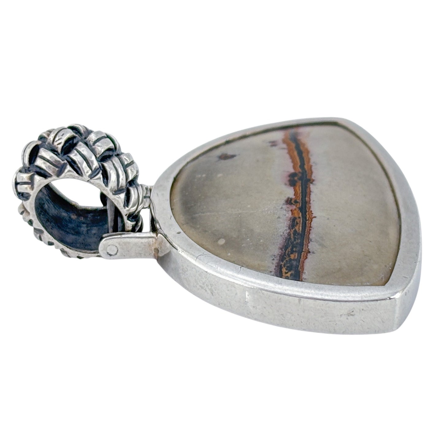 Vintage Sterling Silver 925 Landscape Jasper Pendant