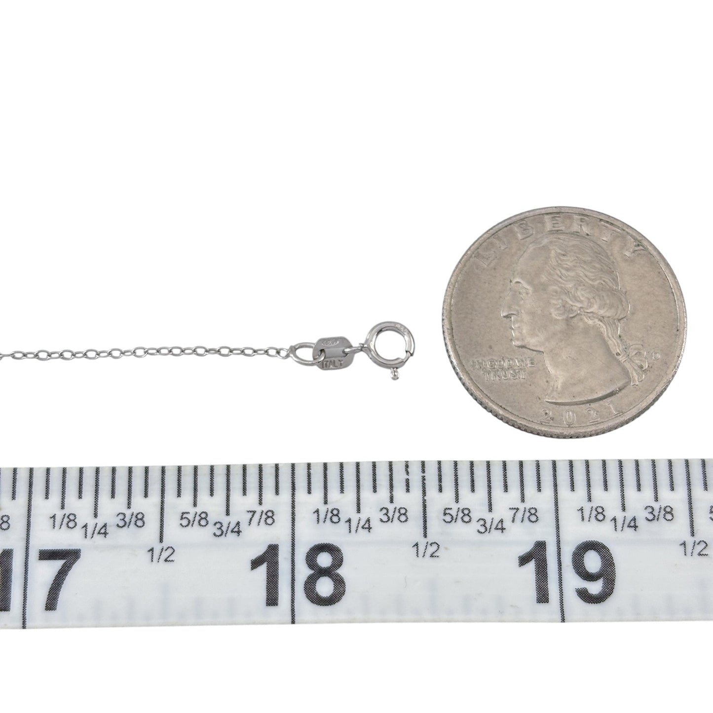 Vintage Italian Sterling Silver 925 Cable Link Chain Necklace 18.5"
