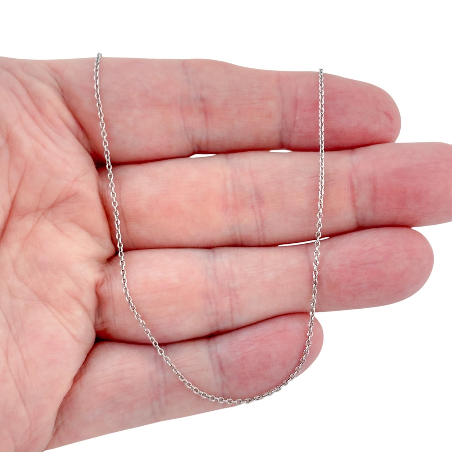 Vintage Italian Sterling Silver 925 Cable Link Chain Necklace 18"