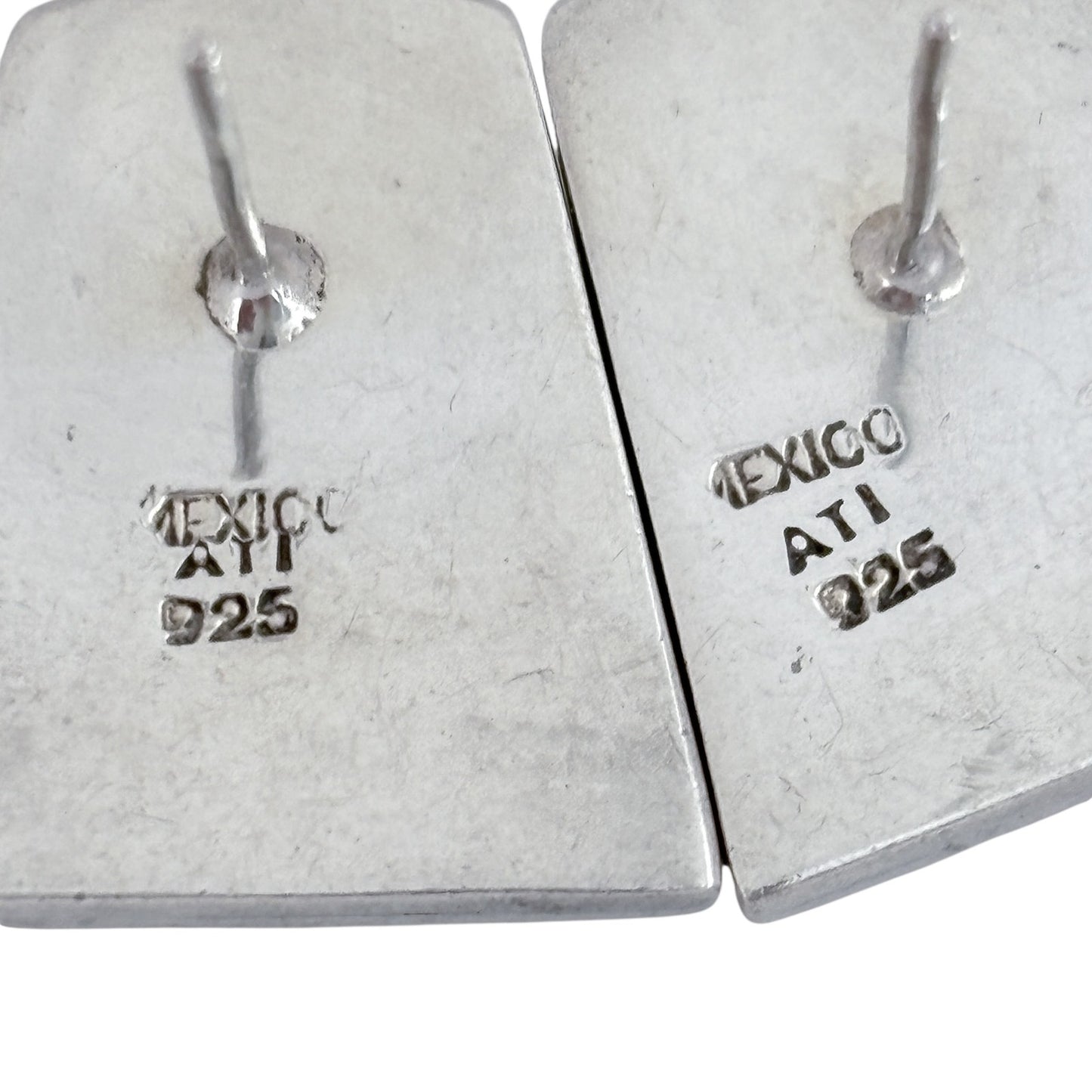 Vintage Sterling Silver 925 Trapezoid Earrings